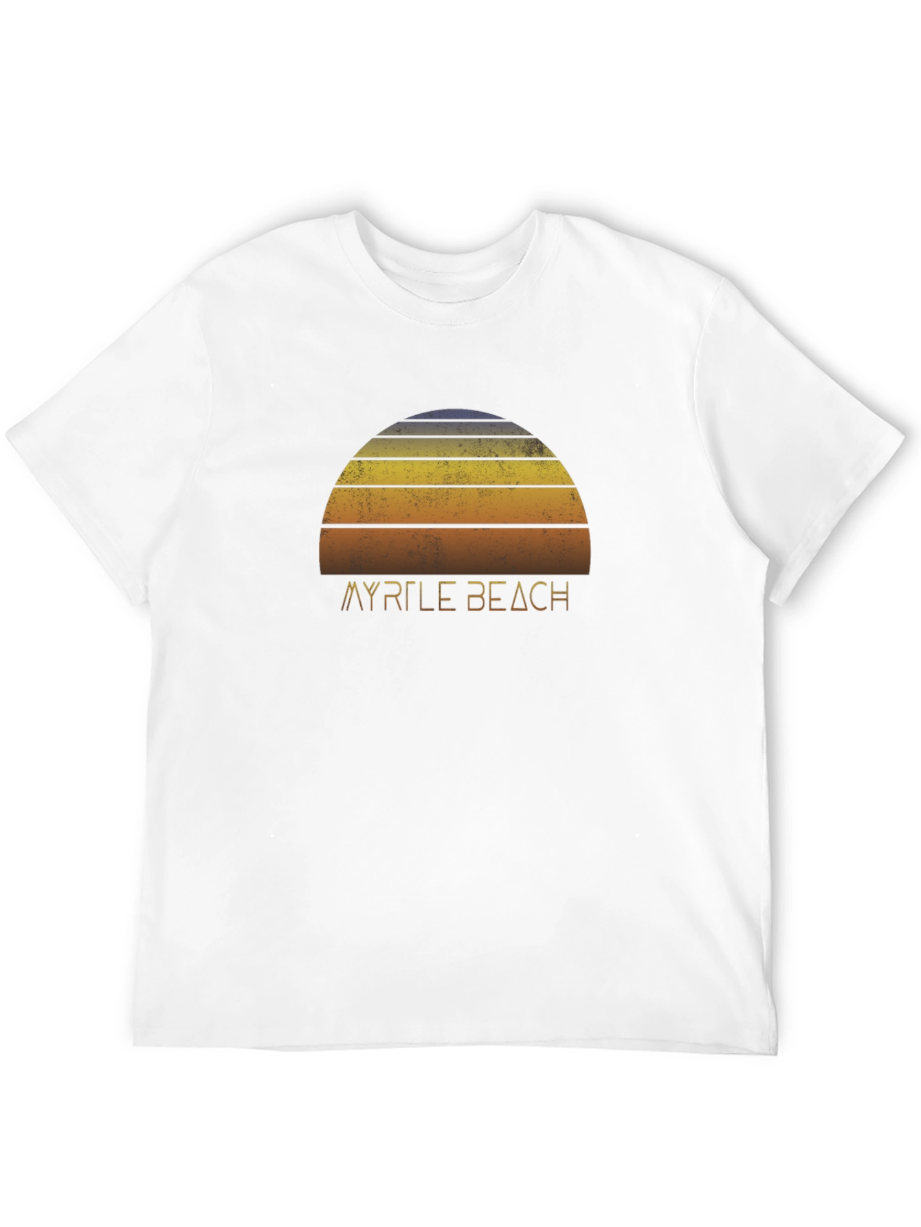 Myrtle Beach Sunset Tee - Retro Style Black T-Shirt