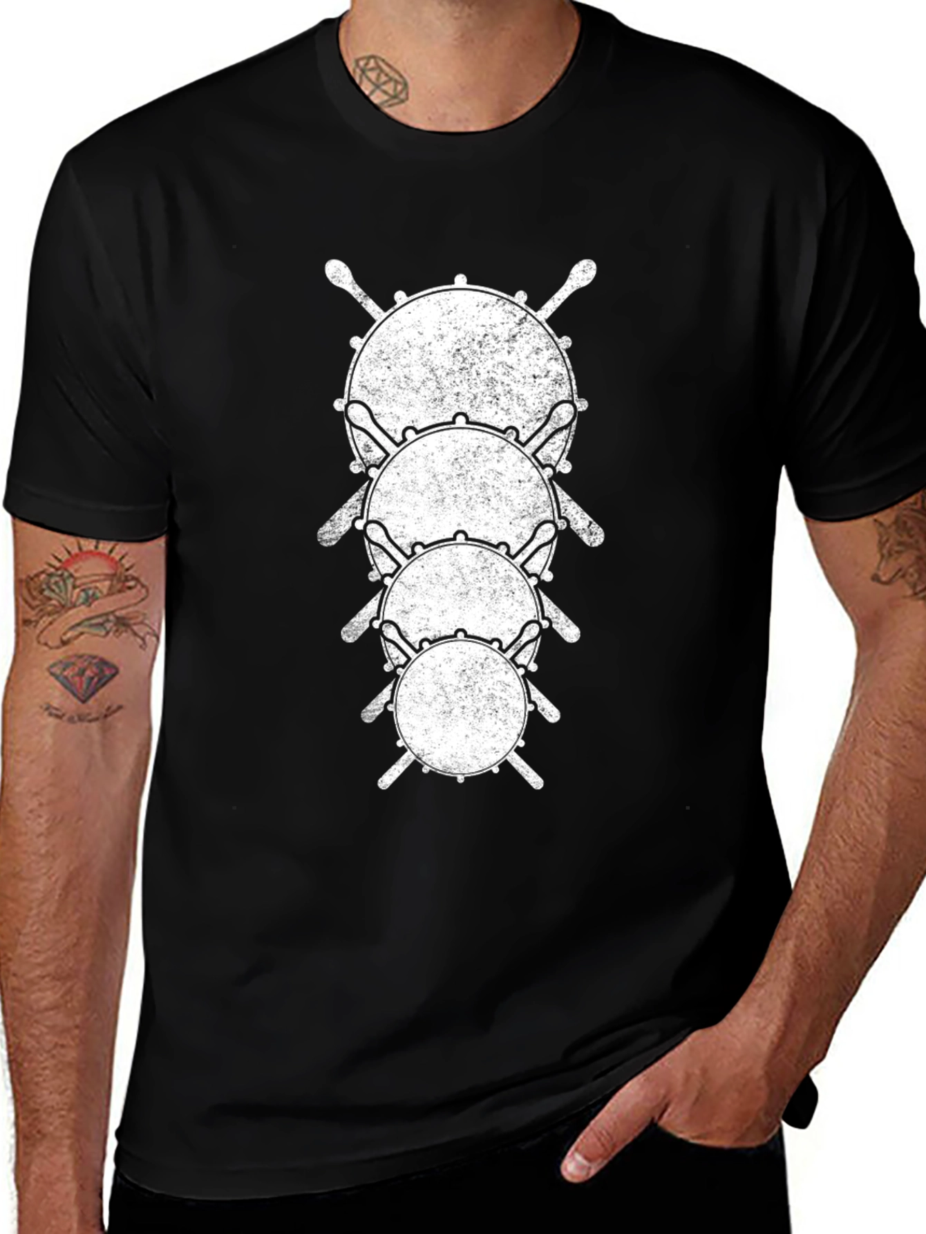 Drum Set Black T-Shirt