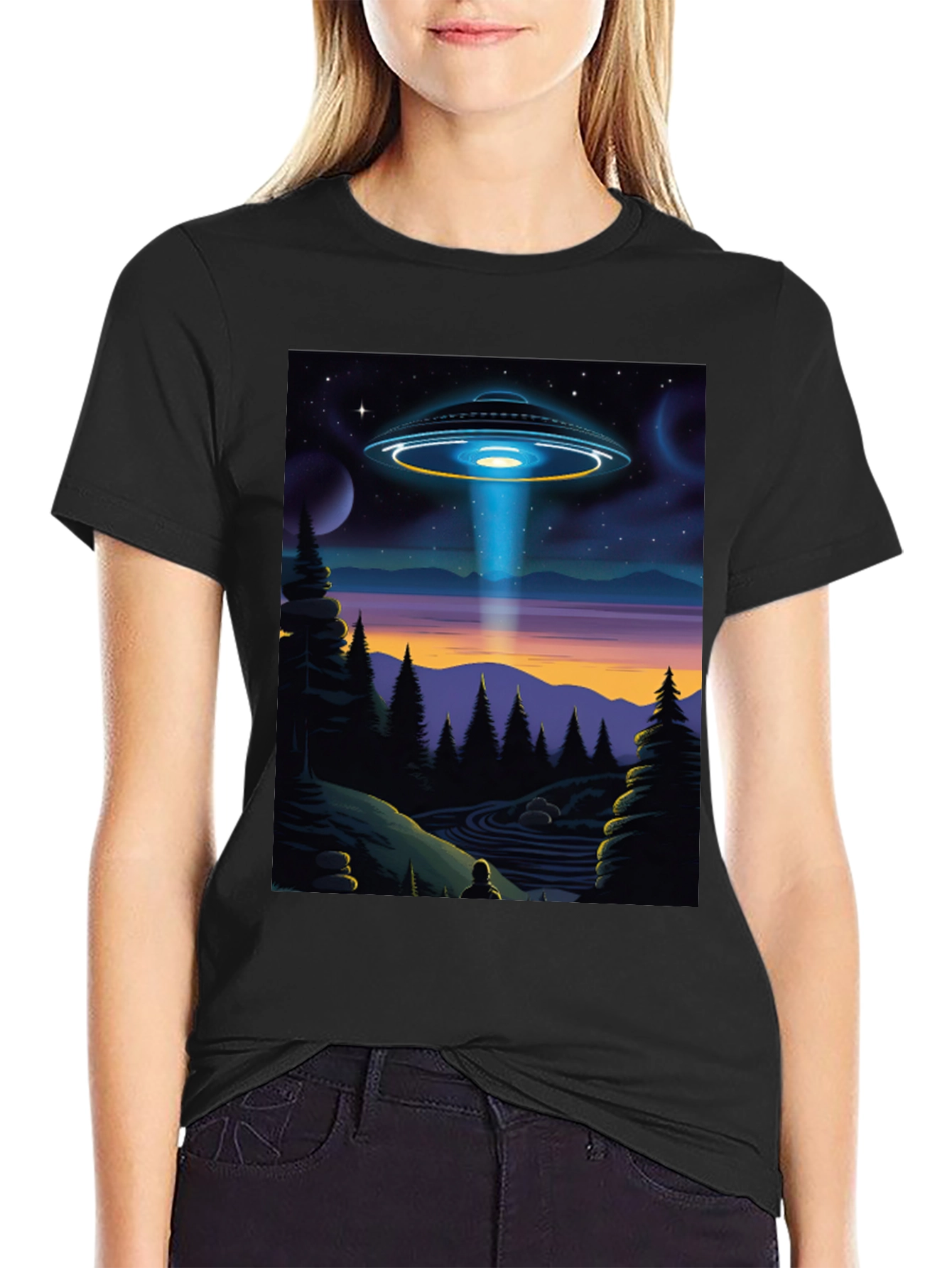 UFO Abduction Graphic Tee