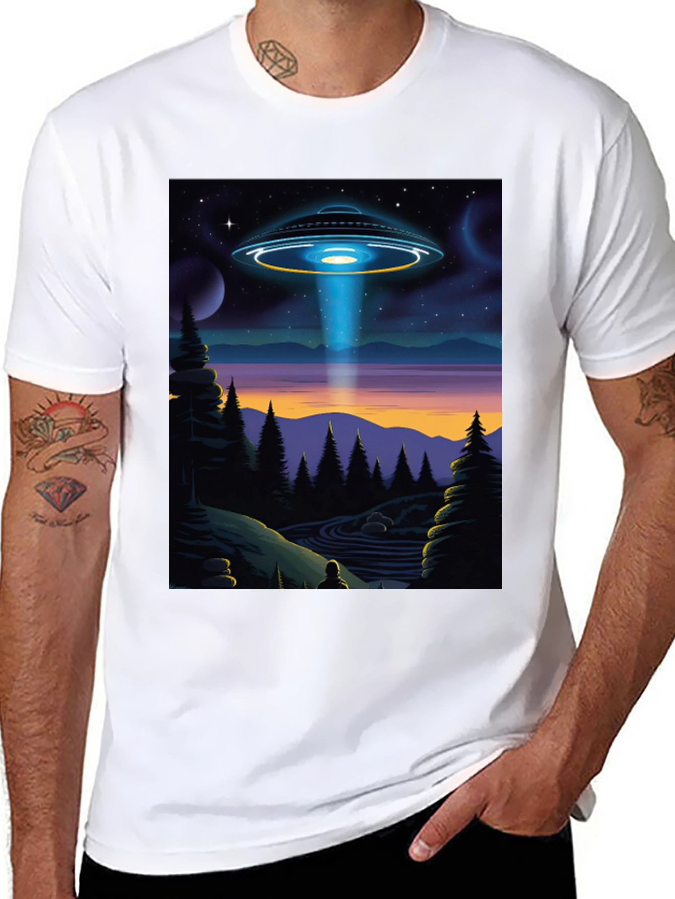 UFO Abduction Graphic Tee