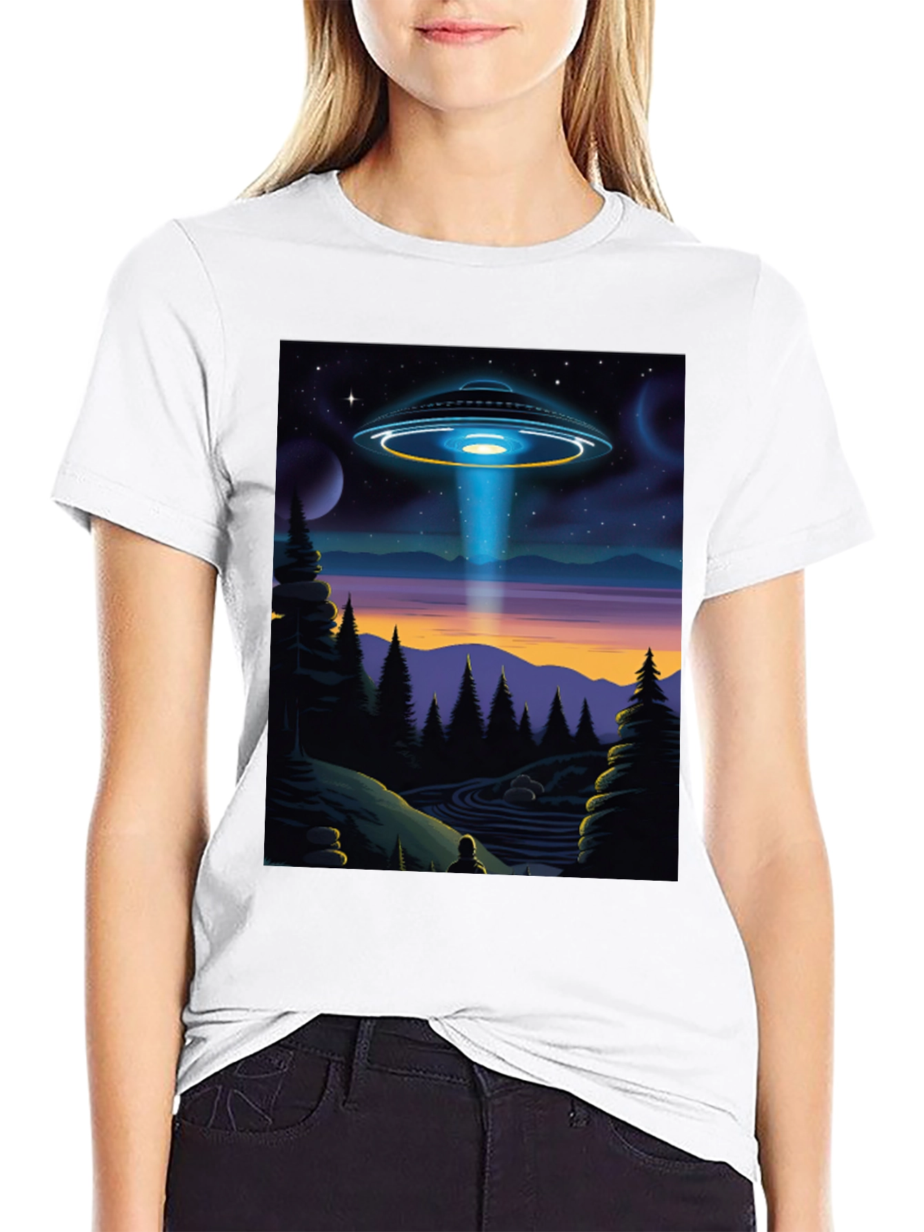 UFO Abduction Graphic Tee