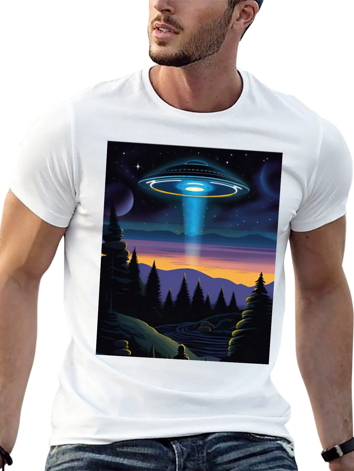 UFO Abduction Graphic Tee