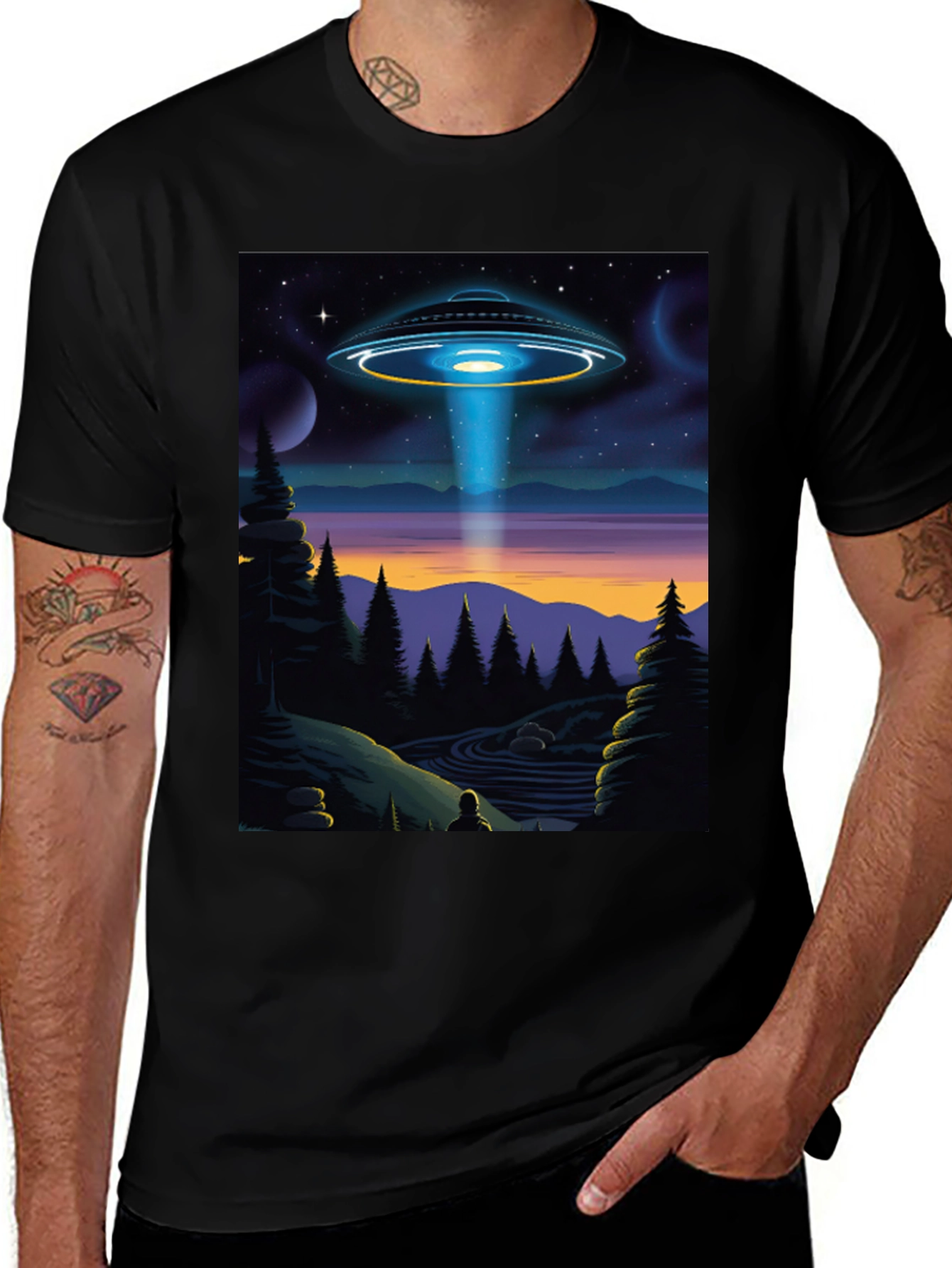 UFO Abduction Graphic Tee