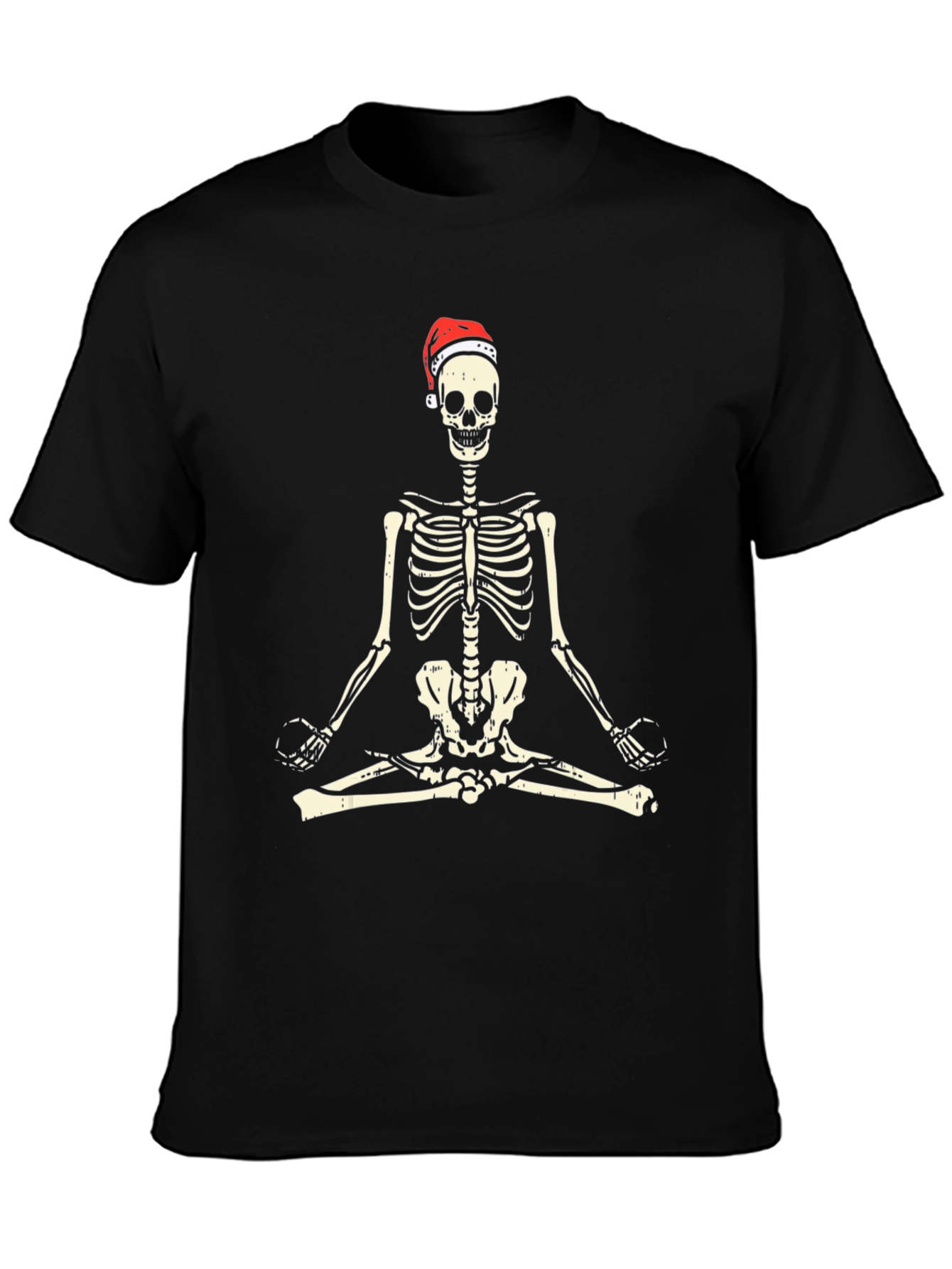 Meditating Skeleton Santa Hat T-Shirt