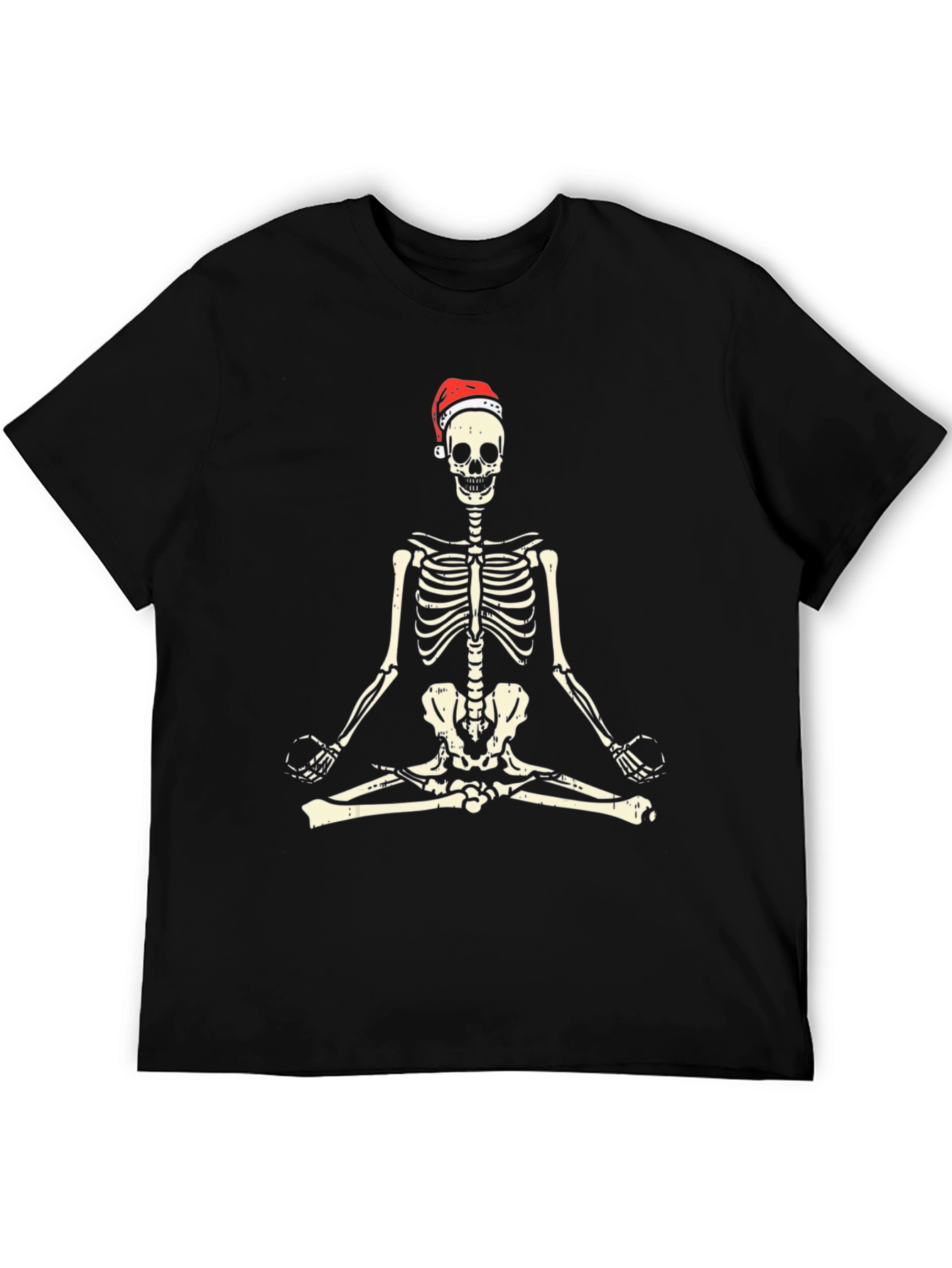 Meditating Skeleton Santa Hat T-Shirt