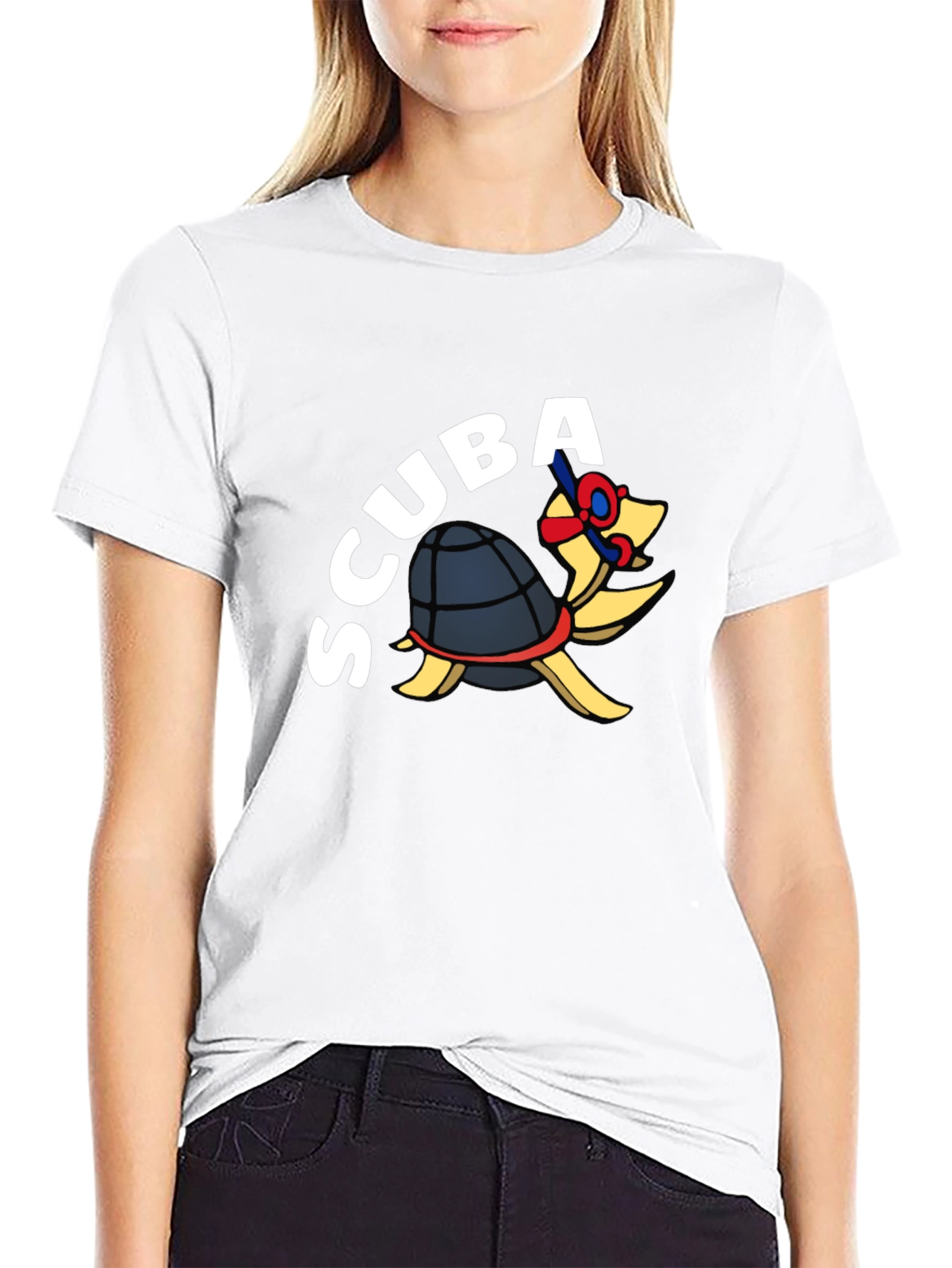 Scuba Turtle Black T-Shirt