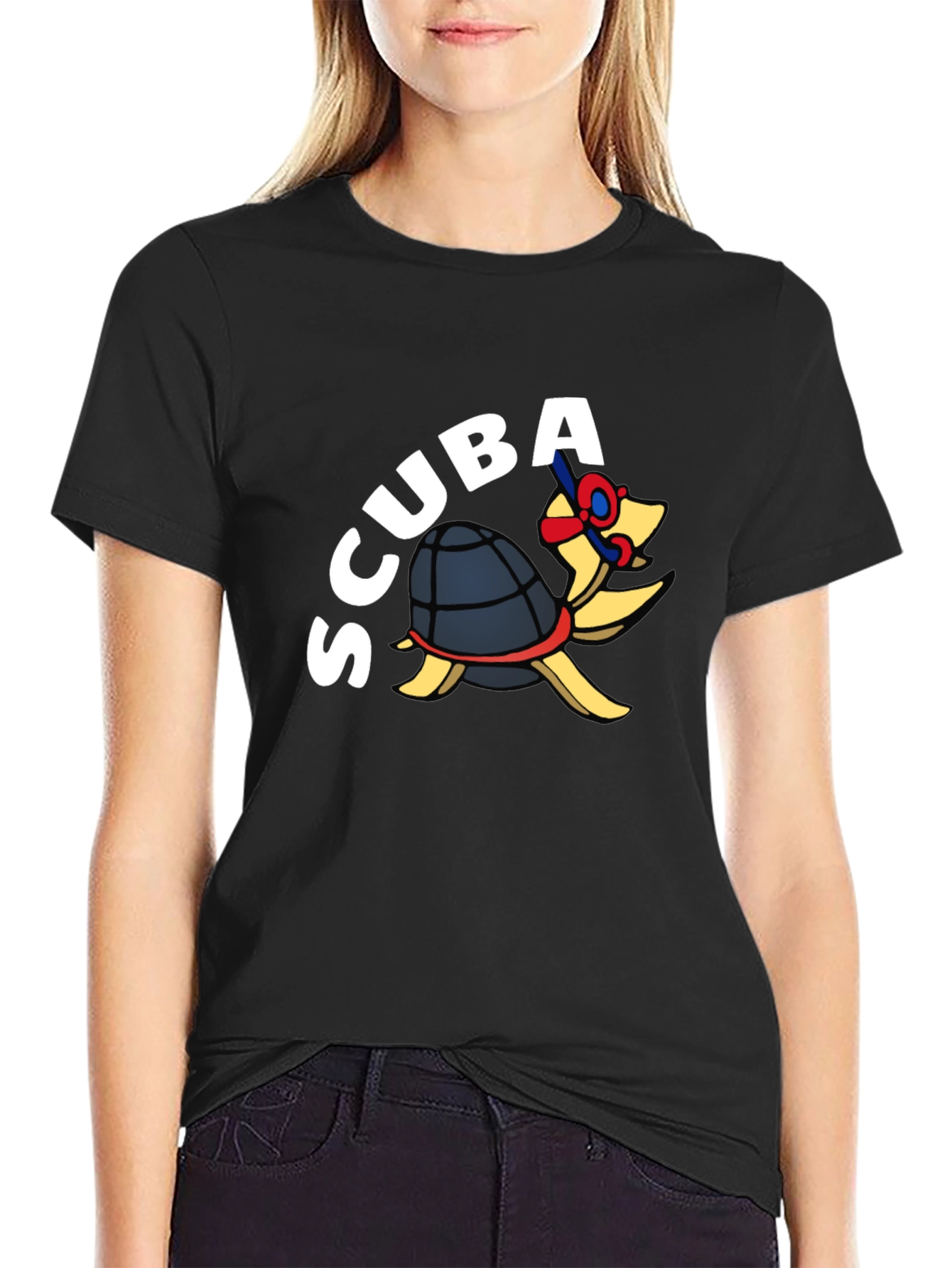 Scuba Turtle Black T-Shirt