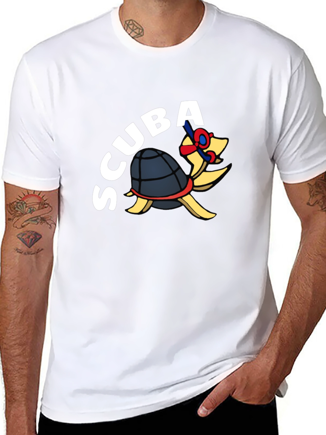 Scuba Turtle Black T-Shirt