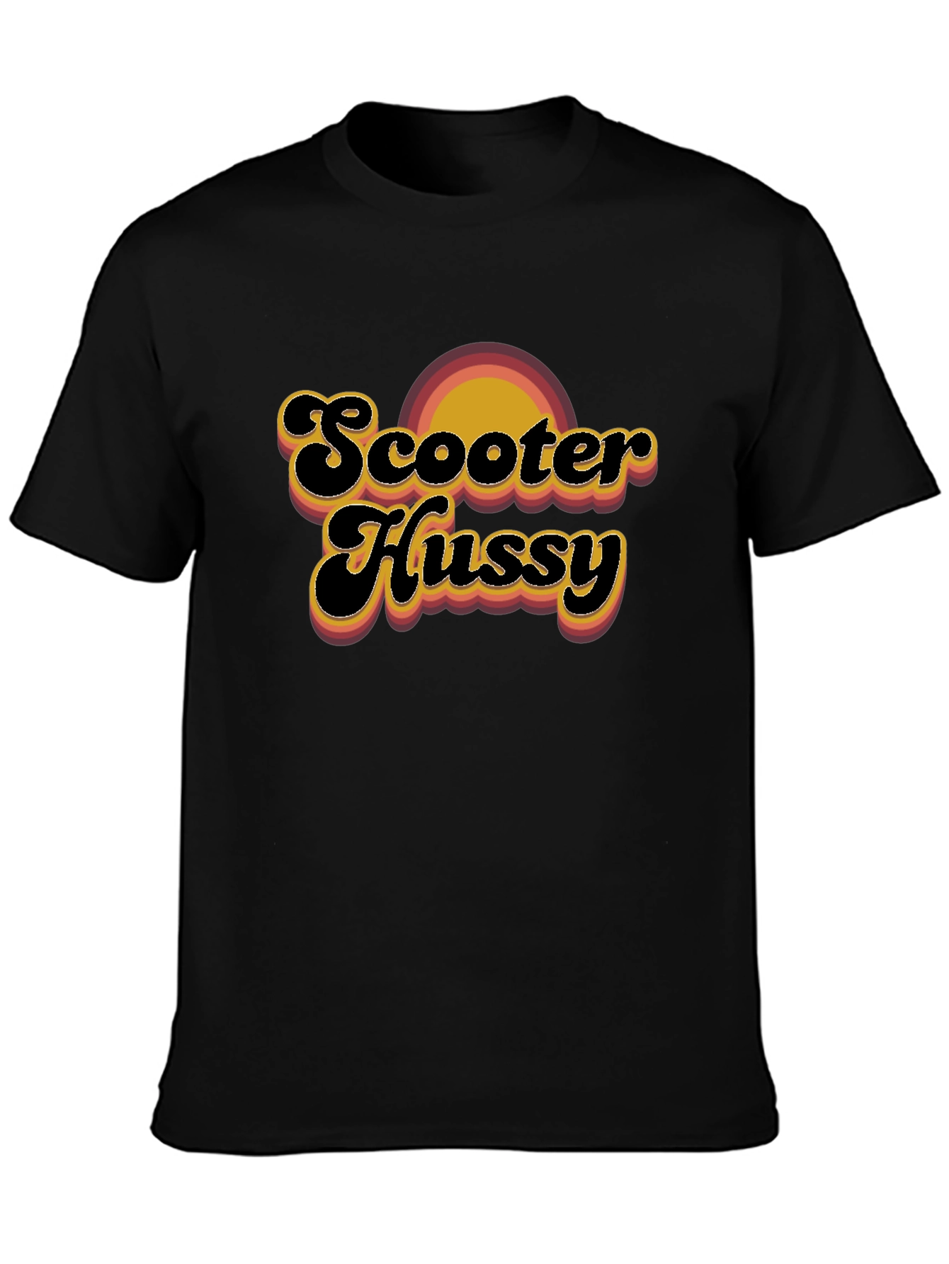 Scooter Hussy Retro T-Shirt - Black
