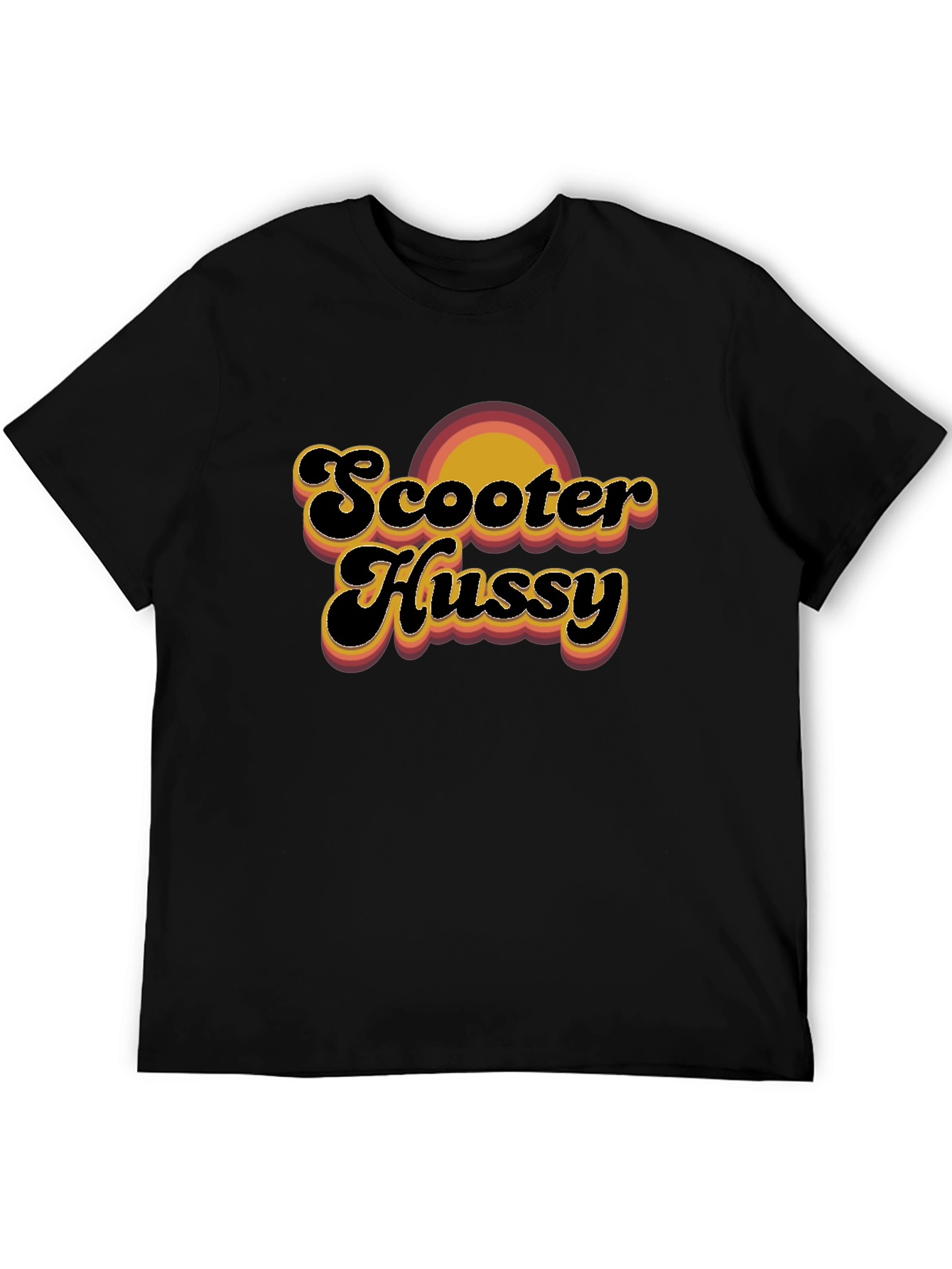 Scooter Hussy Retro T-Shirt - Black