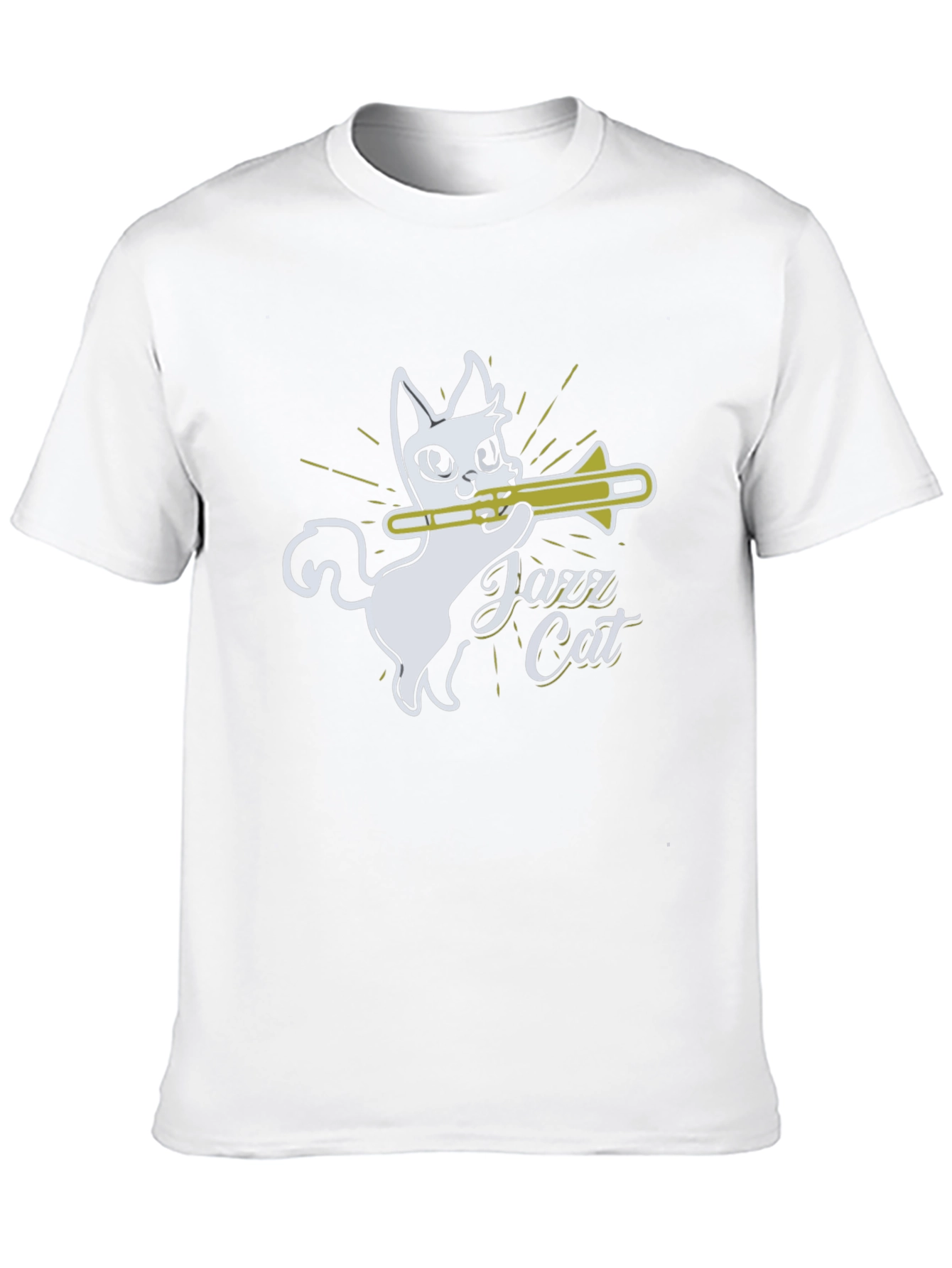 Jazz Cat Trombone Player Graphic T-Shirt