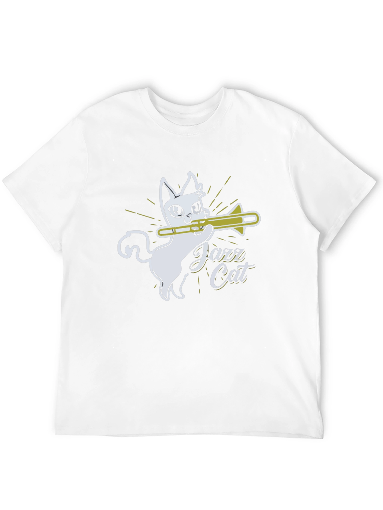 Jazz Cat Trombone Player Graphic T-Shirt