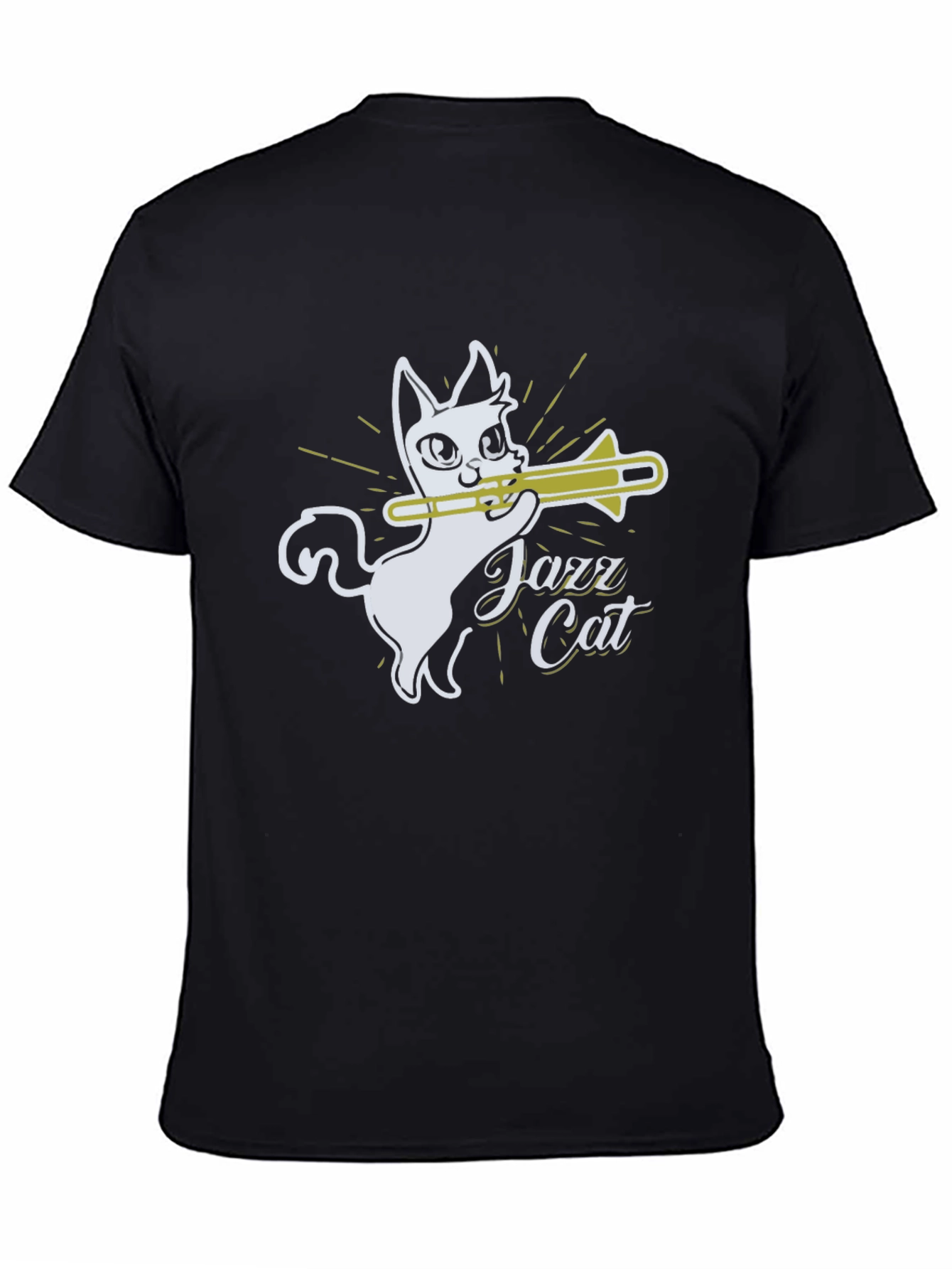 Jazz Cat Trombone Player Graphic T-Shirt