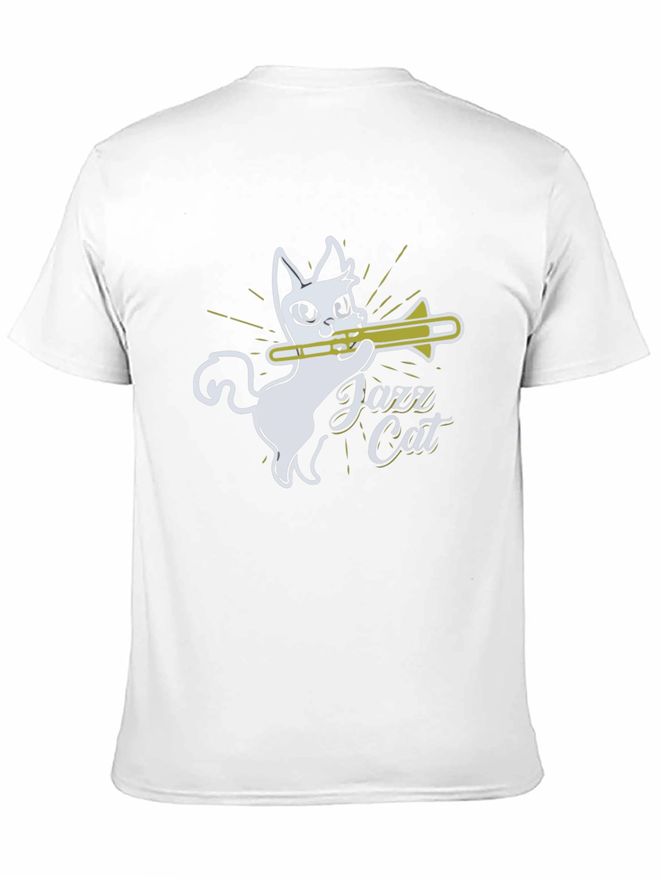 Jazz Cat Trombone Player Graphic T-Shirt