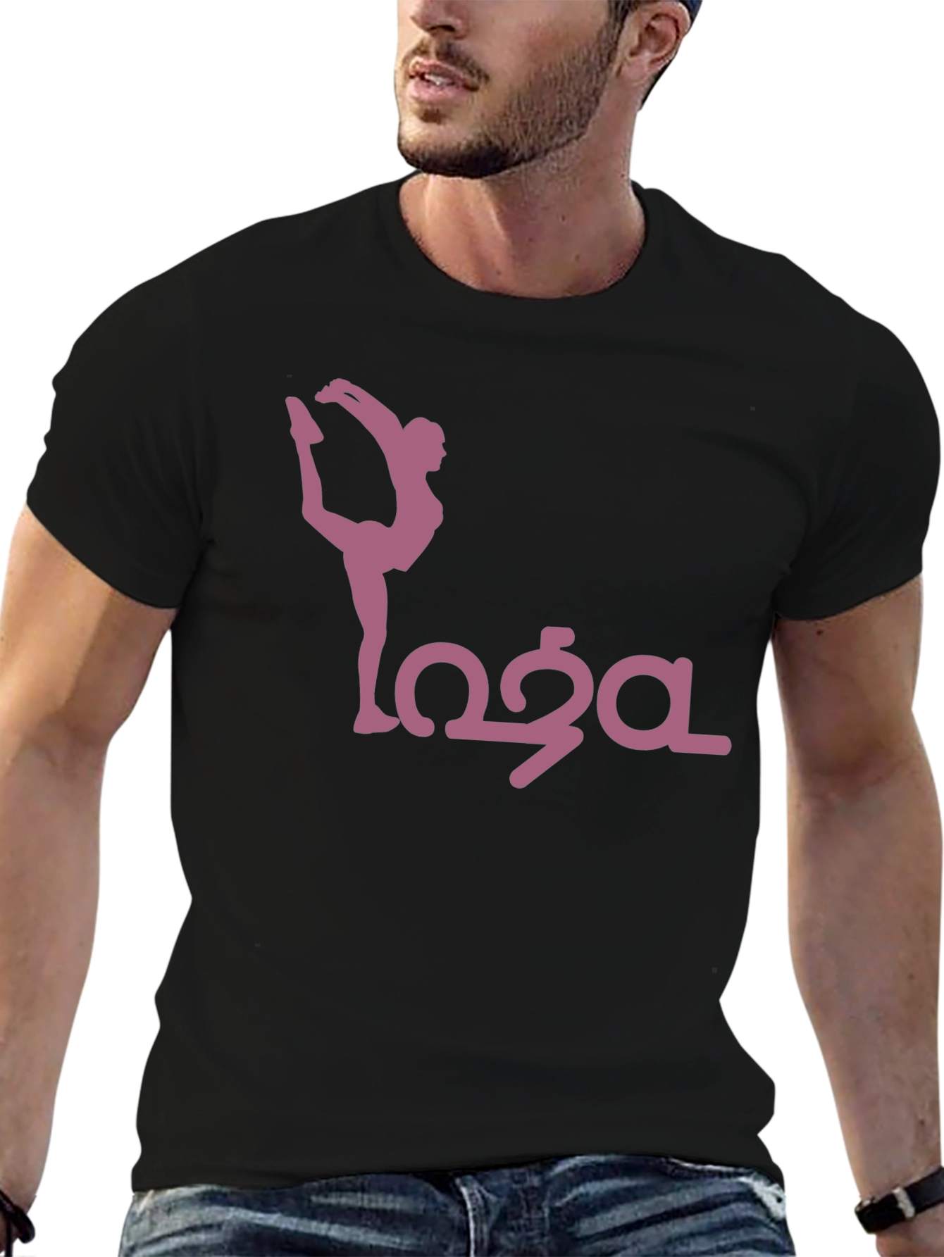 Yoga Pose Graphic Tee - Black