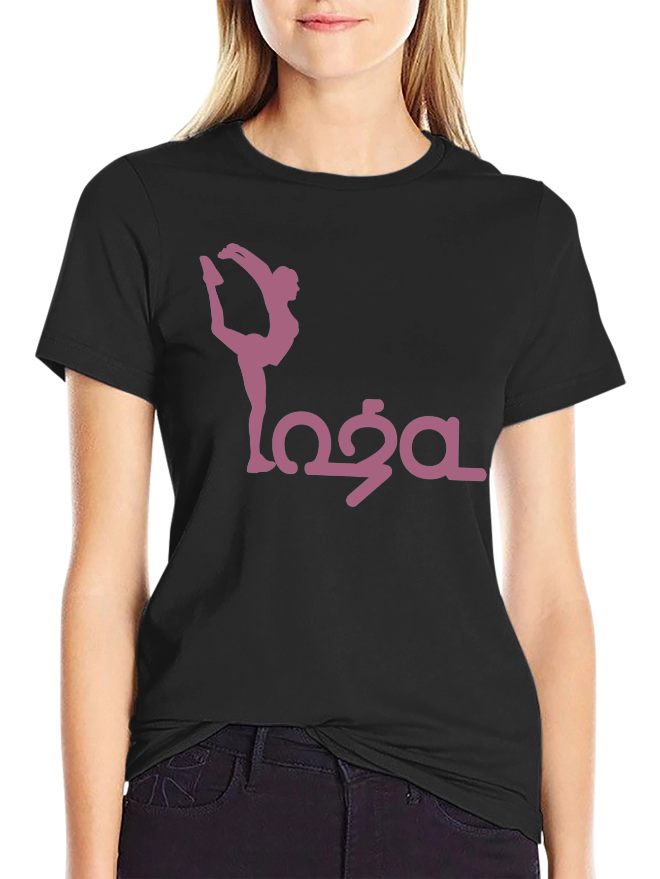Yoga Pose Graphic Tee - Black