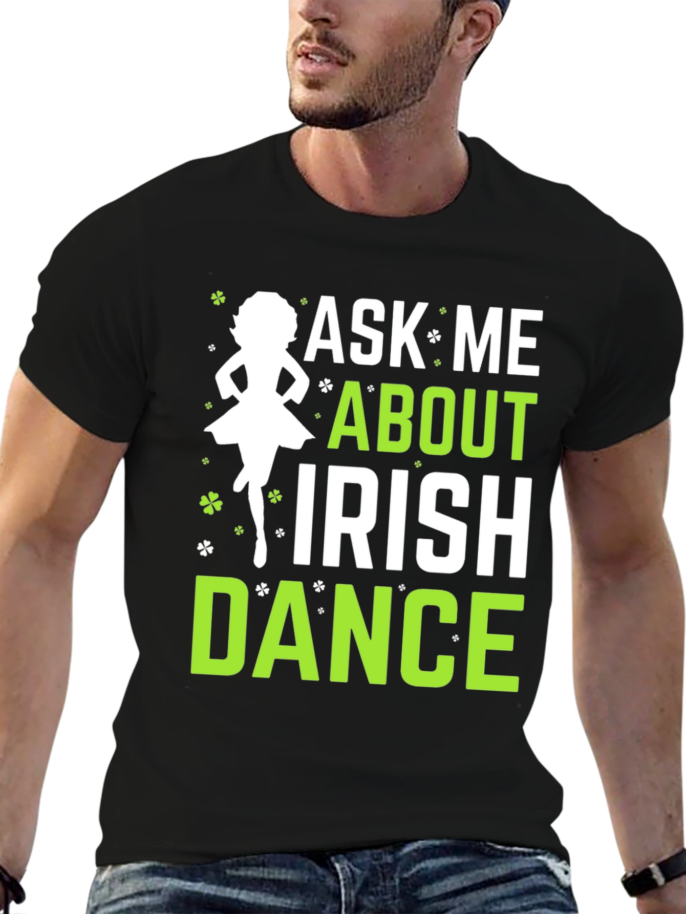 Ask Me About Irish Dance Black Graphic Tee