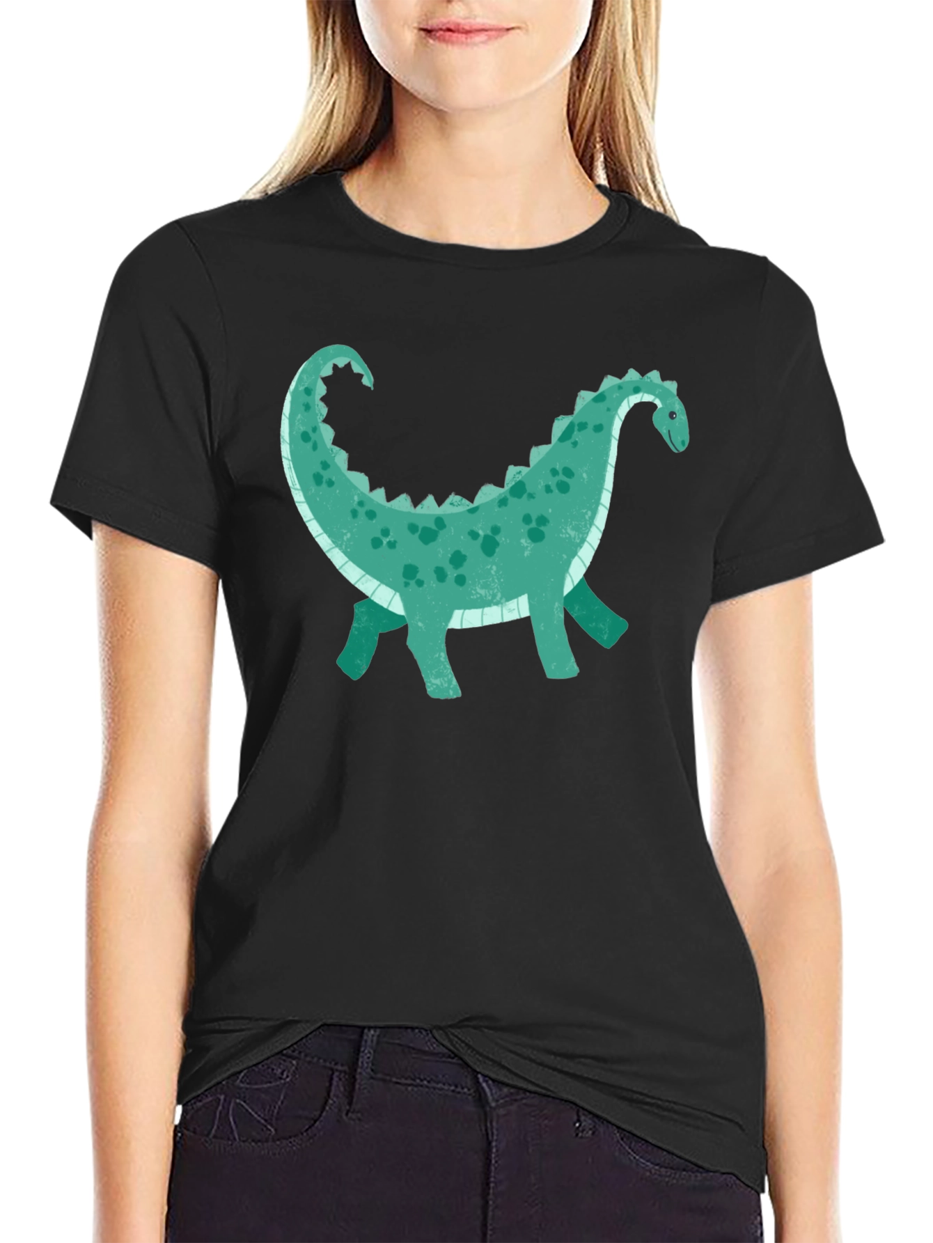 Dinosaur Graphic Tee - Black Cotton Comfort
