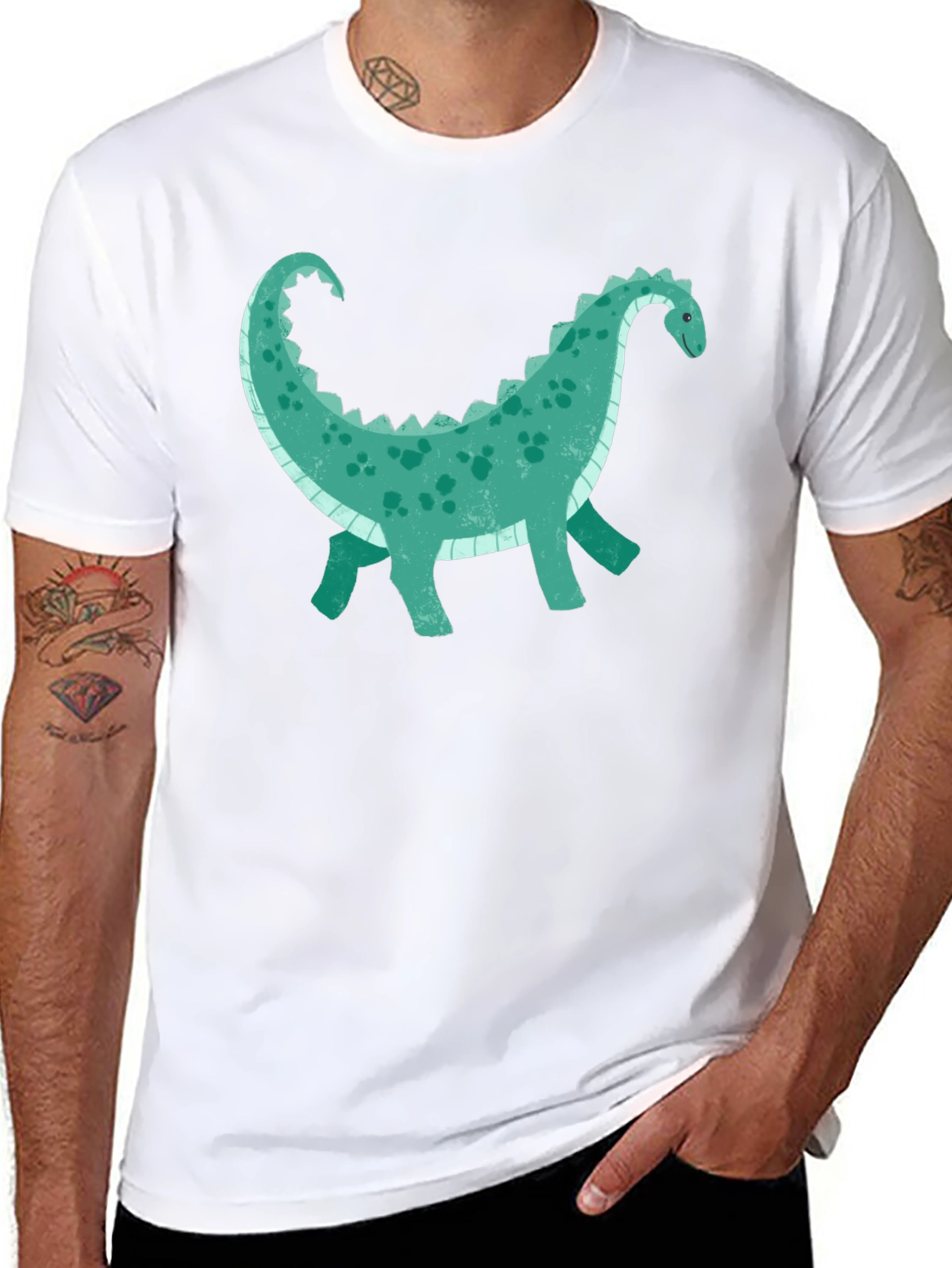 Dinosaur Graphic Tee - Black Cotton Comfort