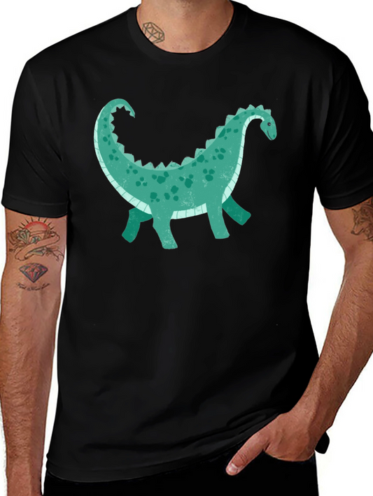 Dinosaur Graphic Tee - Black Cotton Comfort