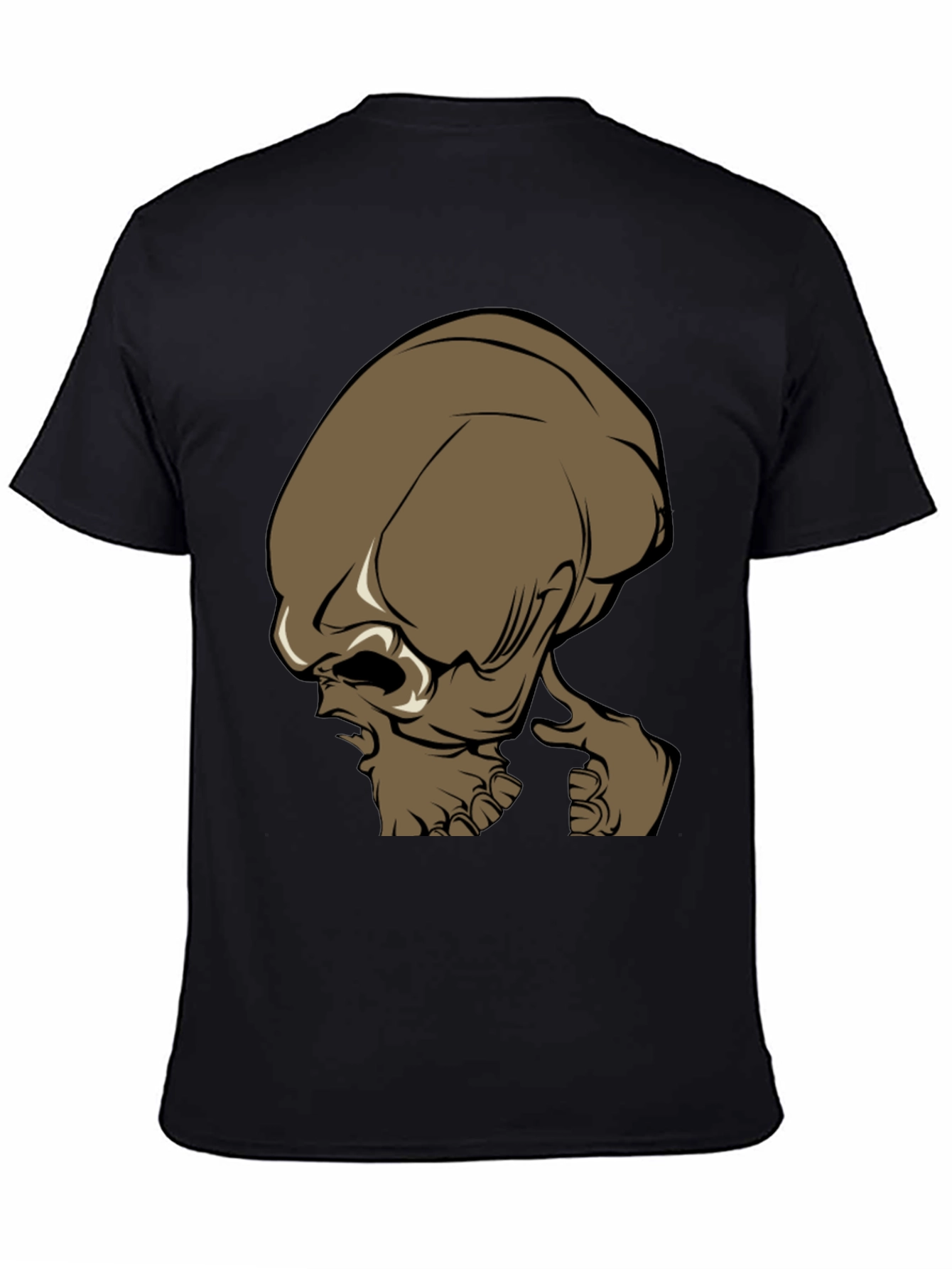 Brown Alien Head Graphic Tee - Mens Black T-Shirt