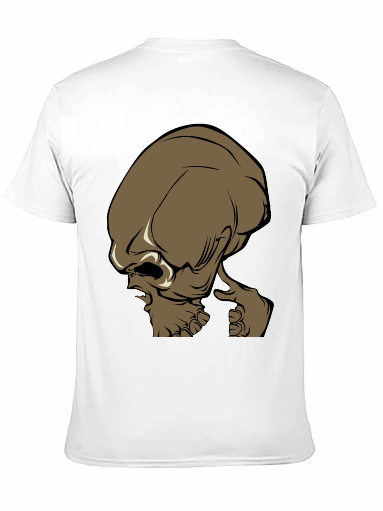 Brown Alien Head Graphic Tee - Mens Black T-Shirt