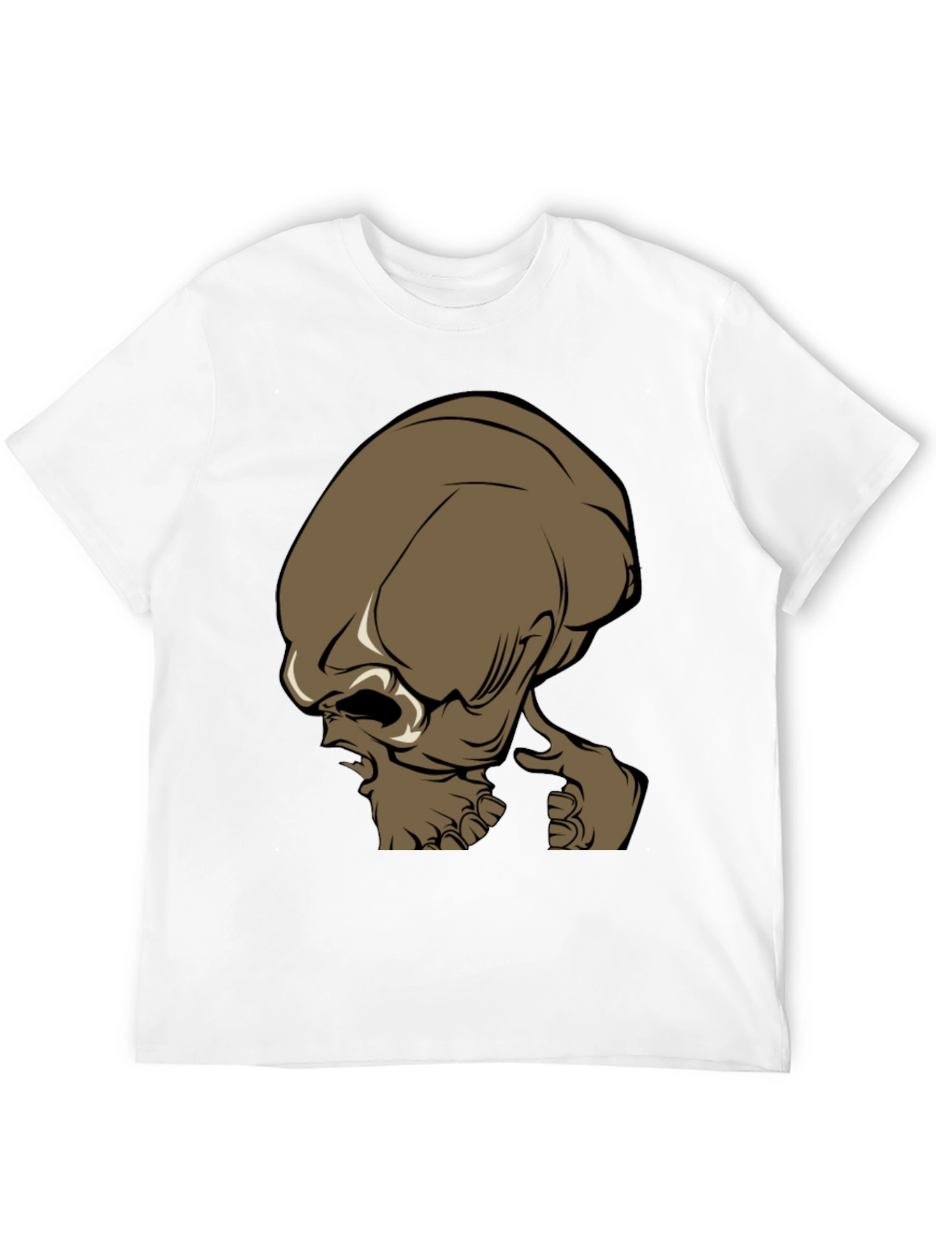 Brown Alien Head Graphic Tee - Mens Black T-Shirt