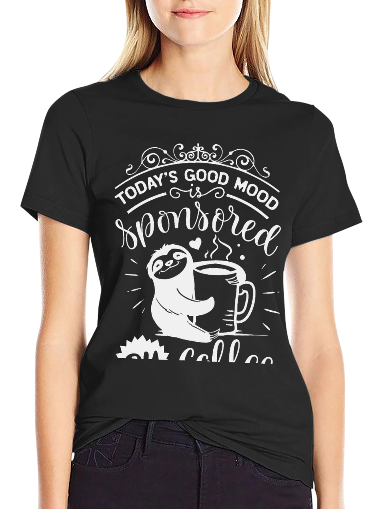 Todays Good Mood Coffee Sloth Tee