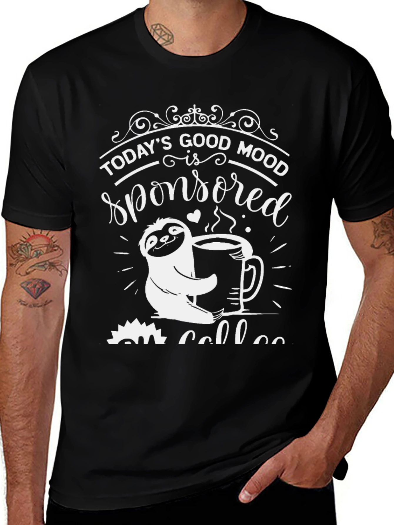 Todays Good Mood Coffee Sloth Tee