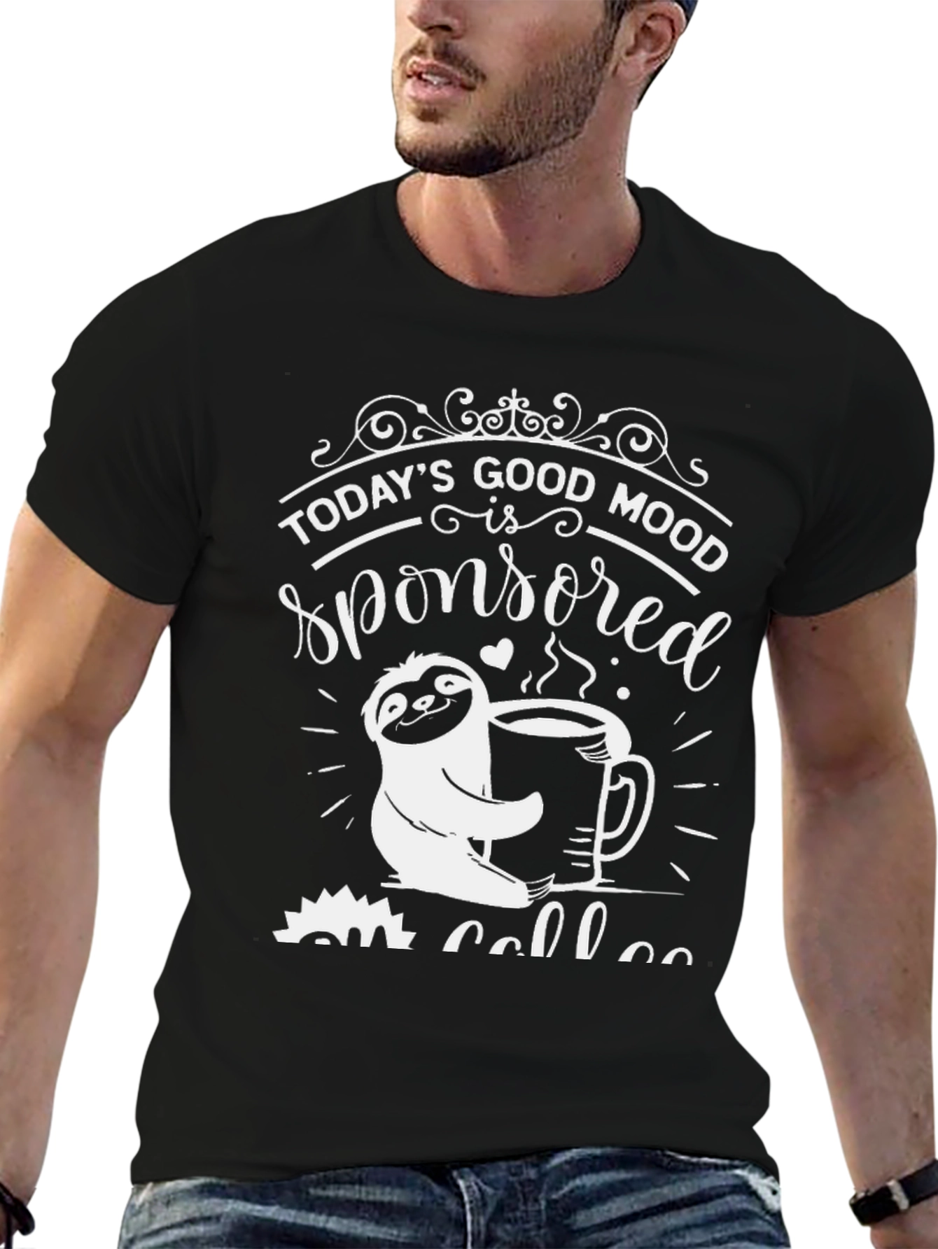 Todays Good Mood Coffee Sloth Tee
