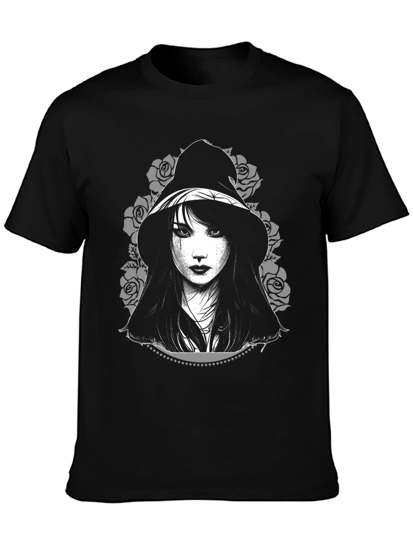 Gothic Witch Tee - Black Graphic T-Shirt