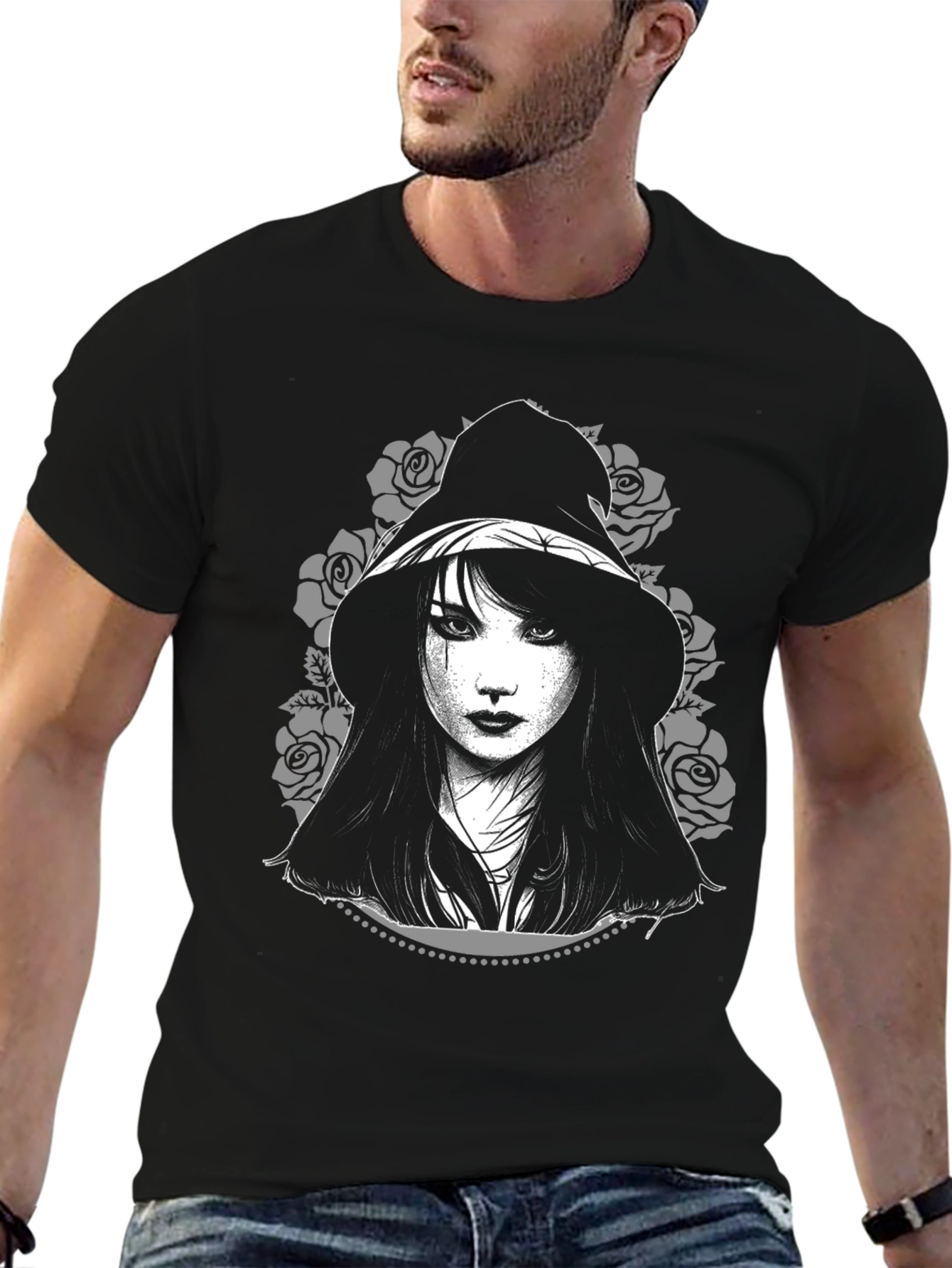 Gothic Witch Tee - Black Graphic T-Shirt
