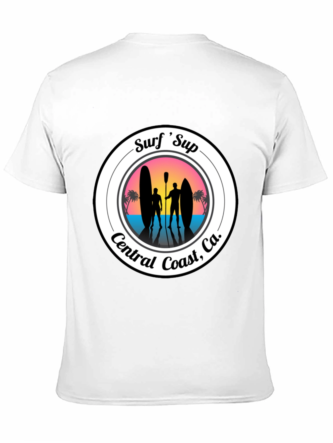 Surf Sup Central Coast CA Black T-Shirt