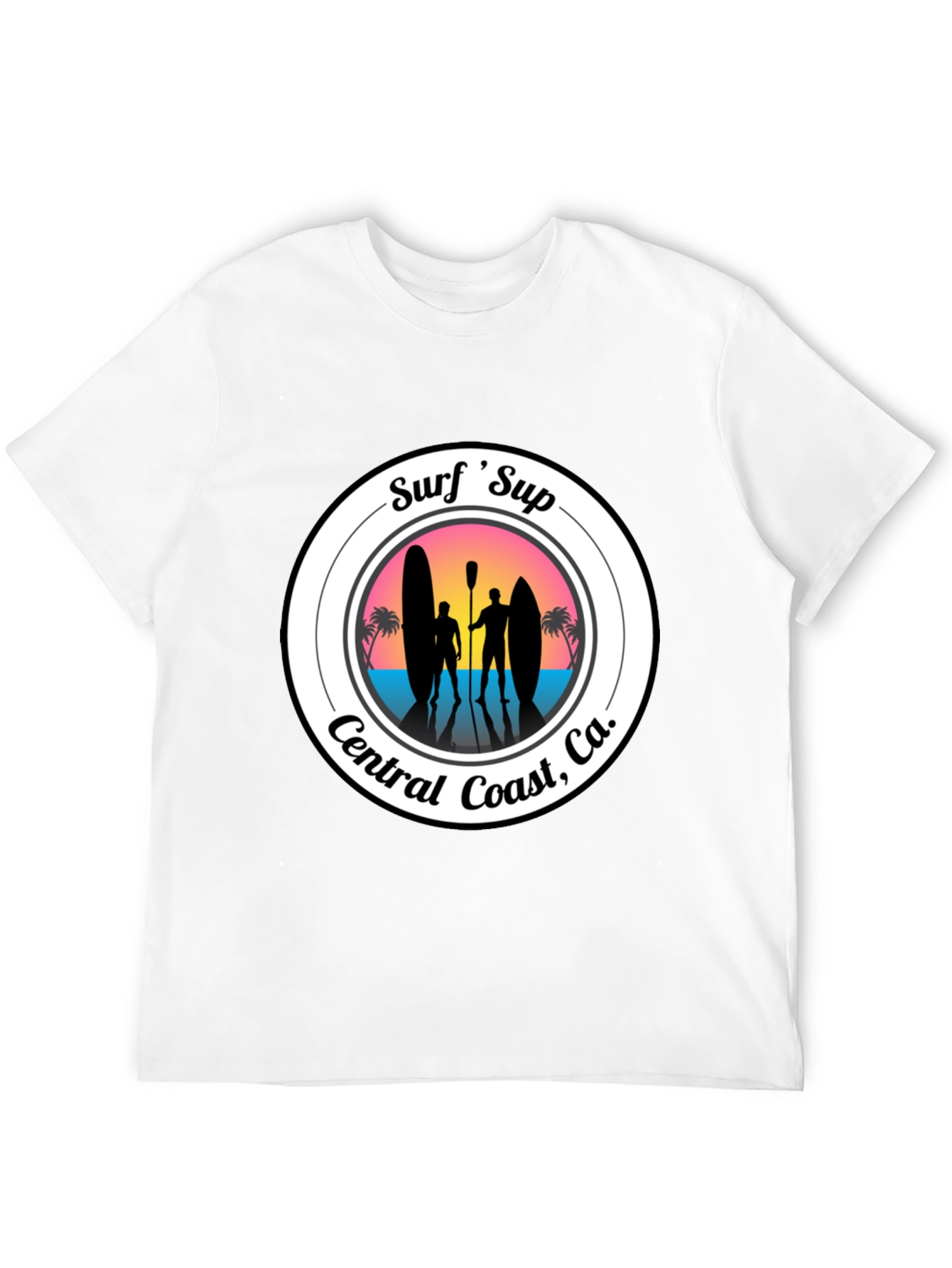 Surf Sup Central Coast CA Black T-Shirt