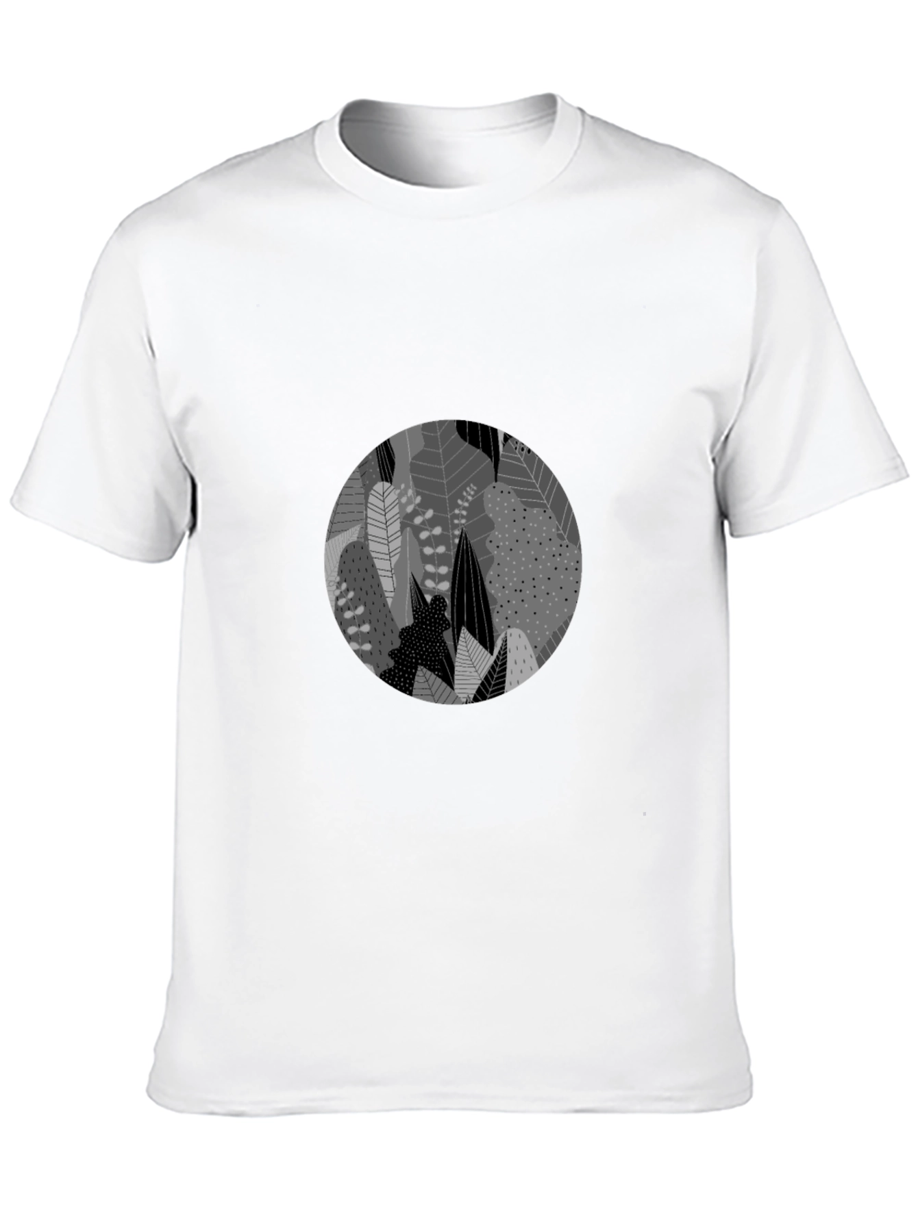 Leaf Circle Graphic Black T-Shirt