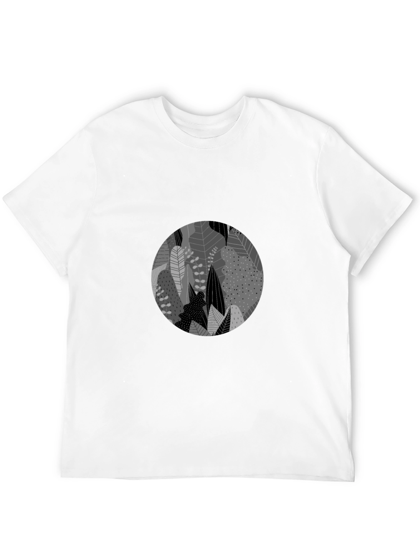 Leaf Circle Graphic Black T-Shirt