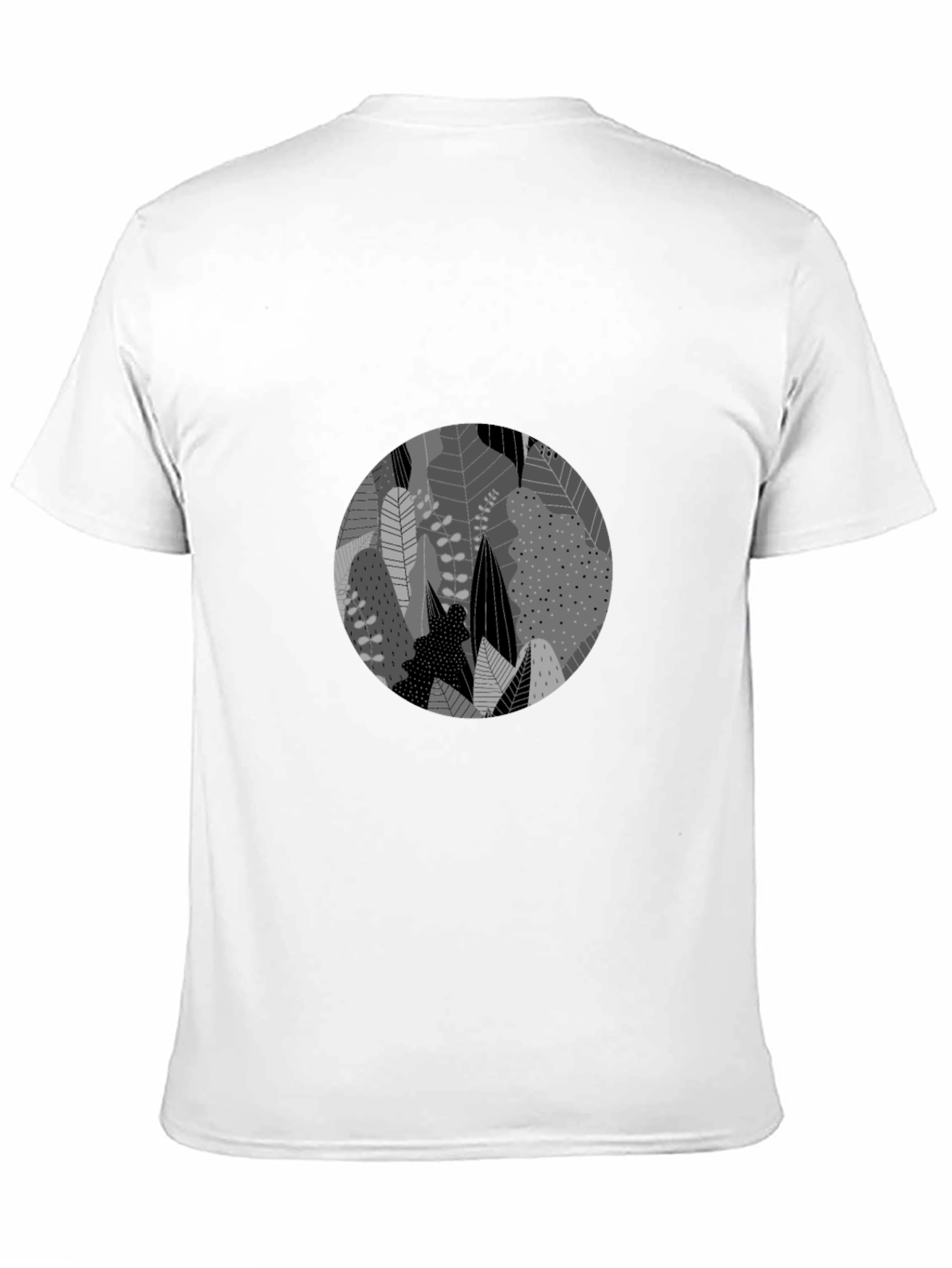 Leaf Circle Graphic Black T-Shirt