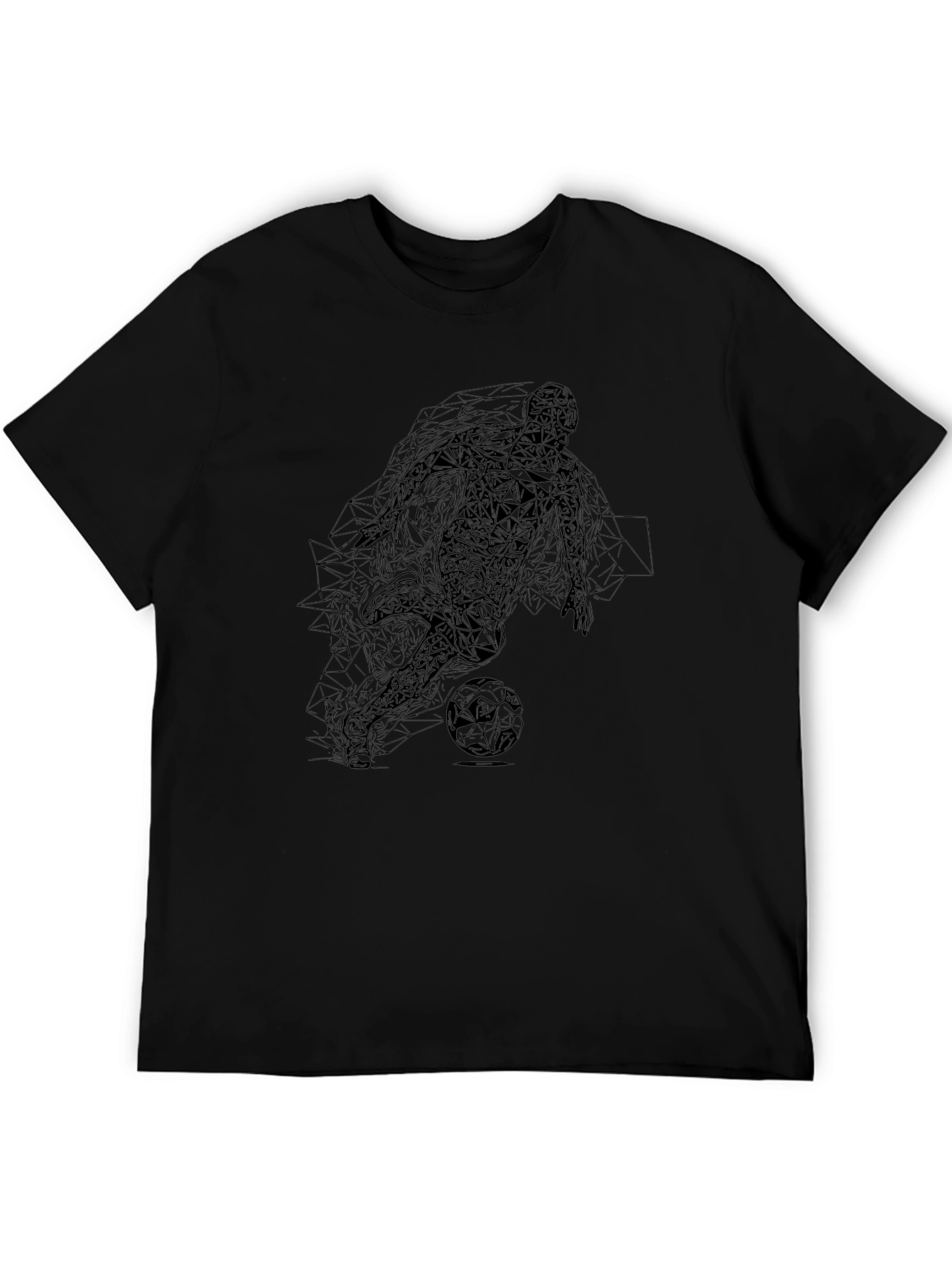 Geometric Soccer Player Graphic T-Shirt