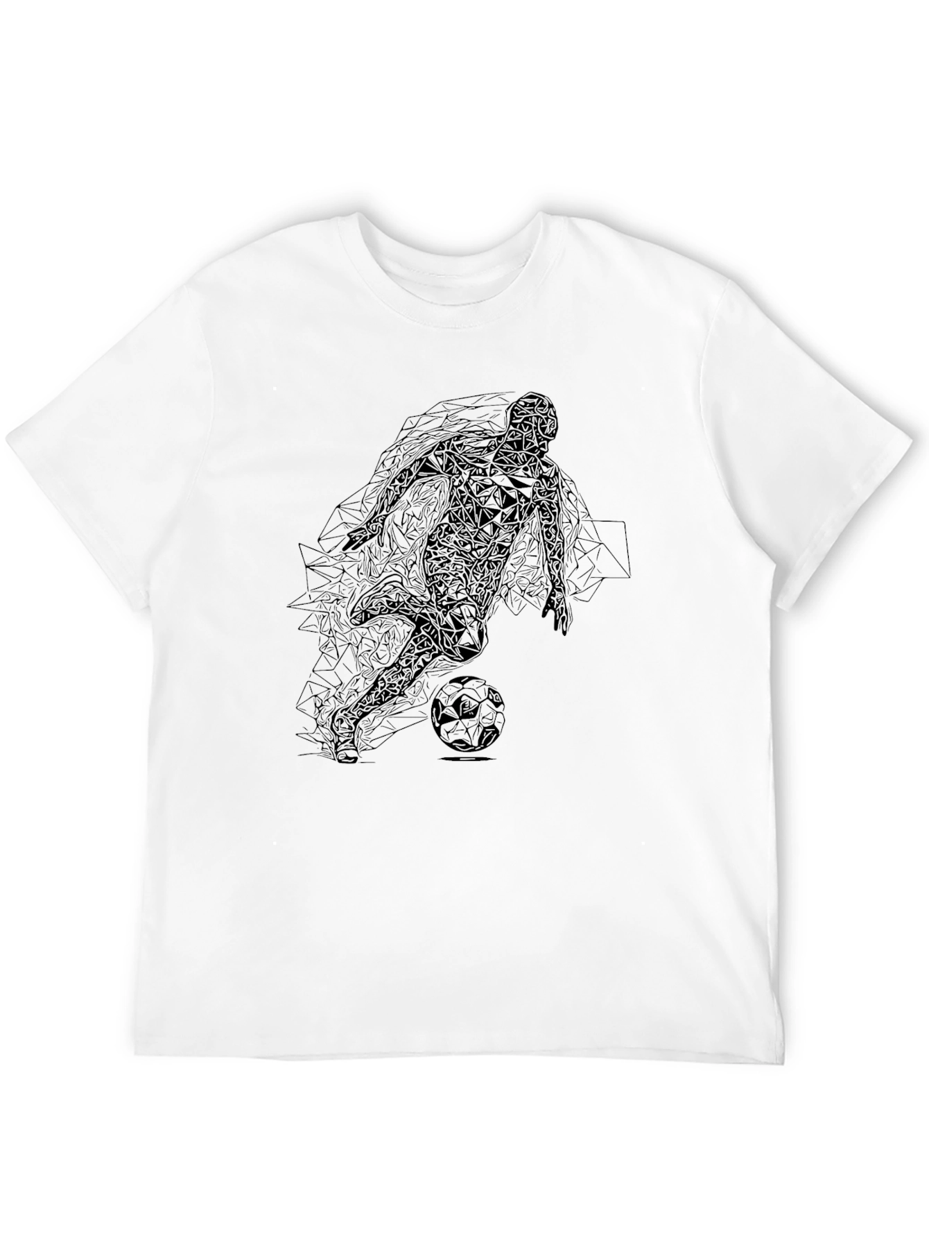 Geometric Soccer Player Graphic T-Shirt