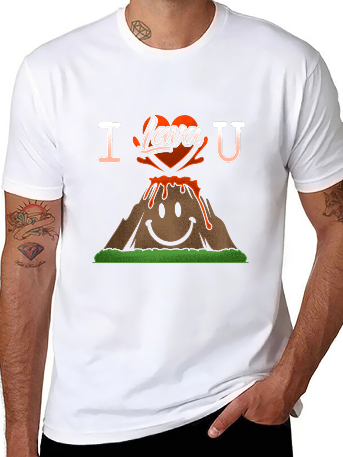 I Lava You T-Shirt - Volcano Heart Graphic Tee
