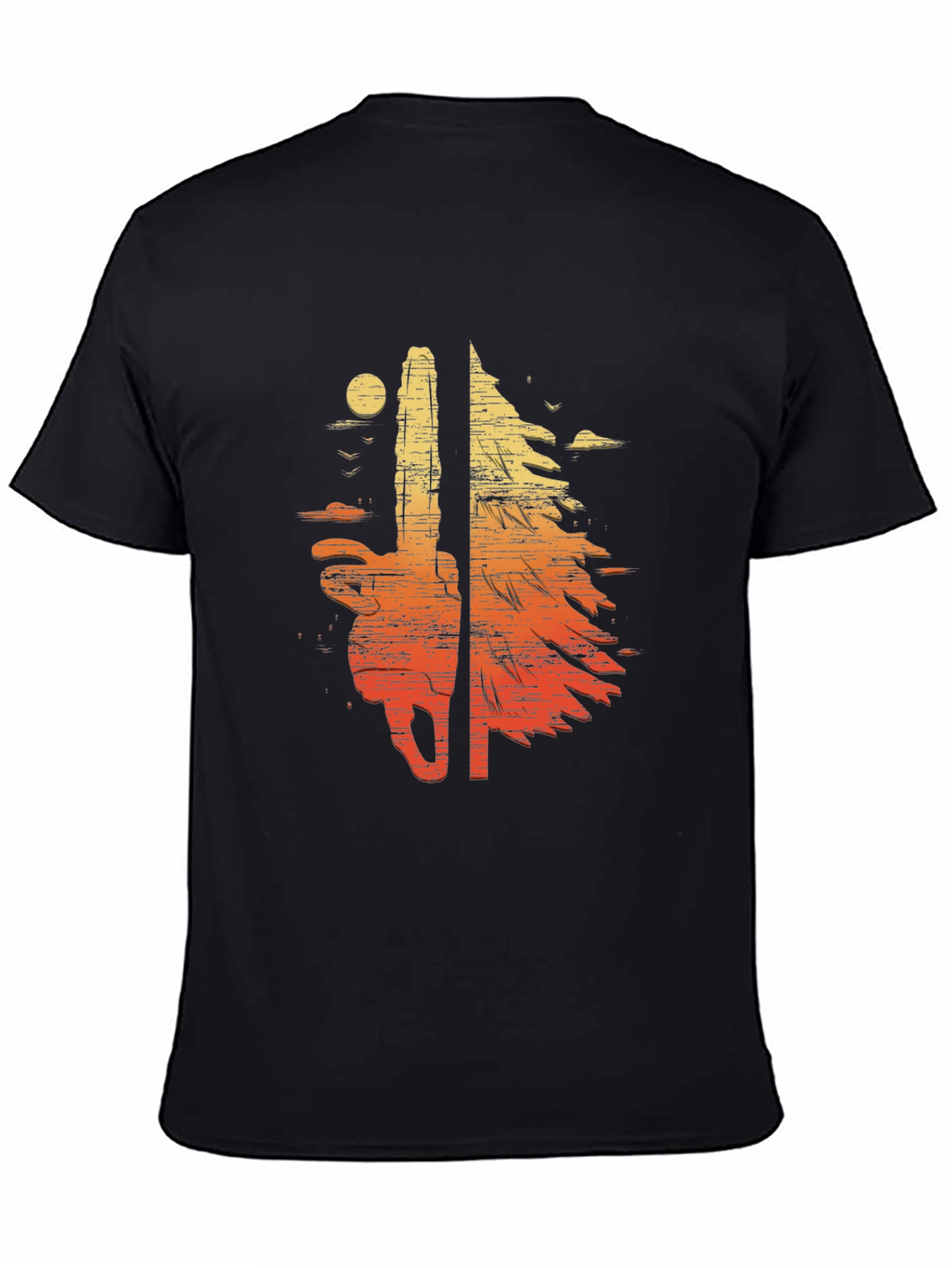 Chainsaw Sunset Graphic T-Shirt