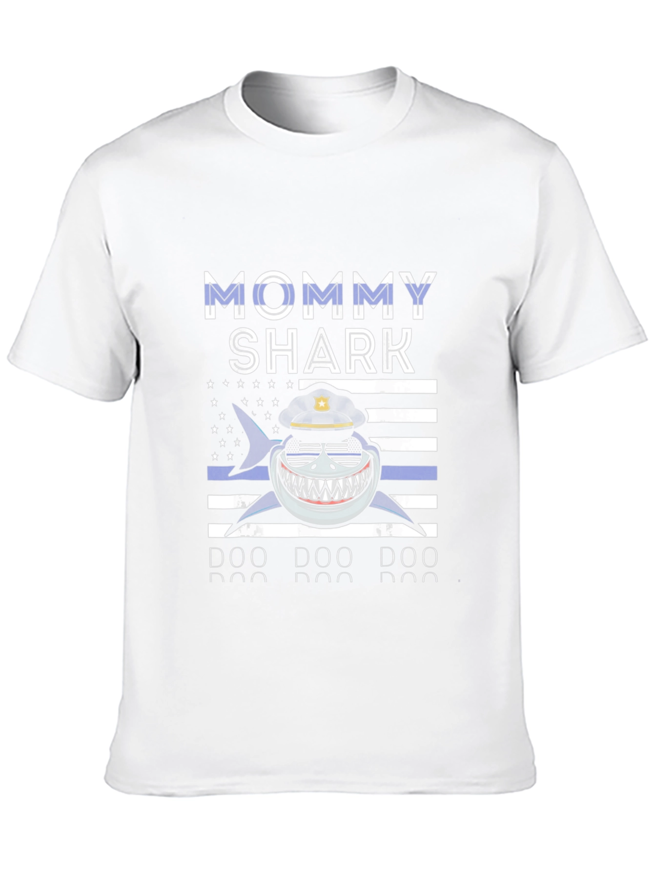 Mommy Shark Thin Blue Line Graphic Tee