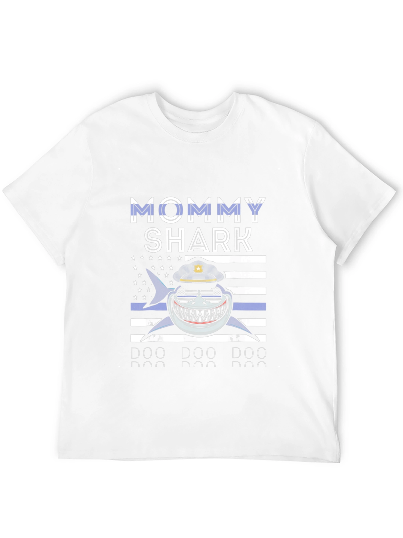 Mommy Shark Thin Blue Line Graphic Tee