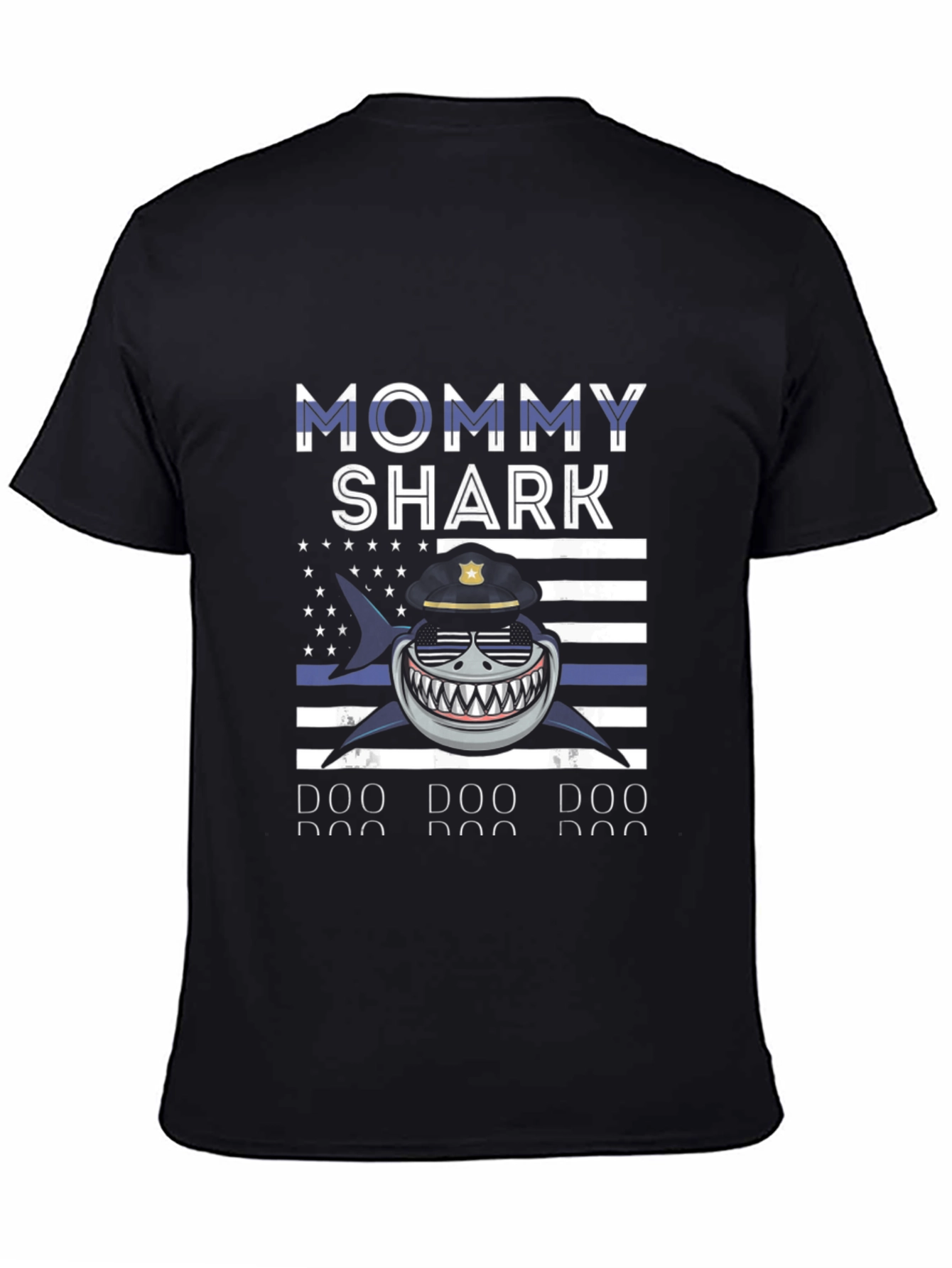 Mommy Shark Thin Blue Line Graphic Tee