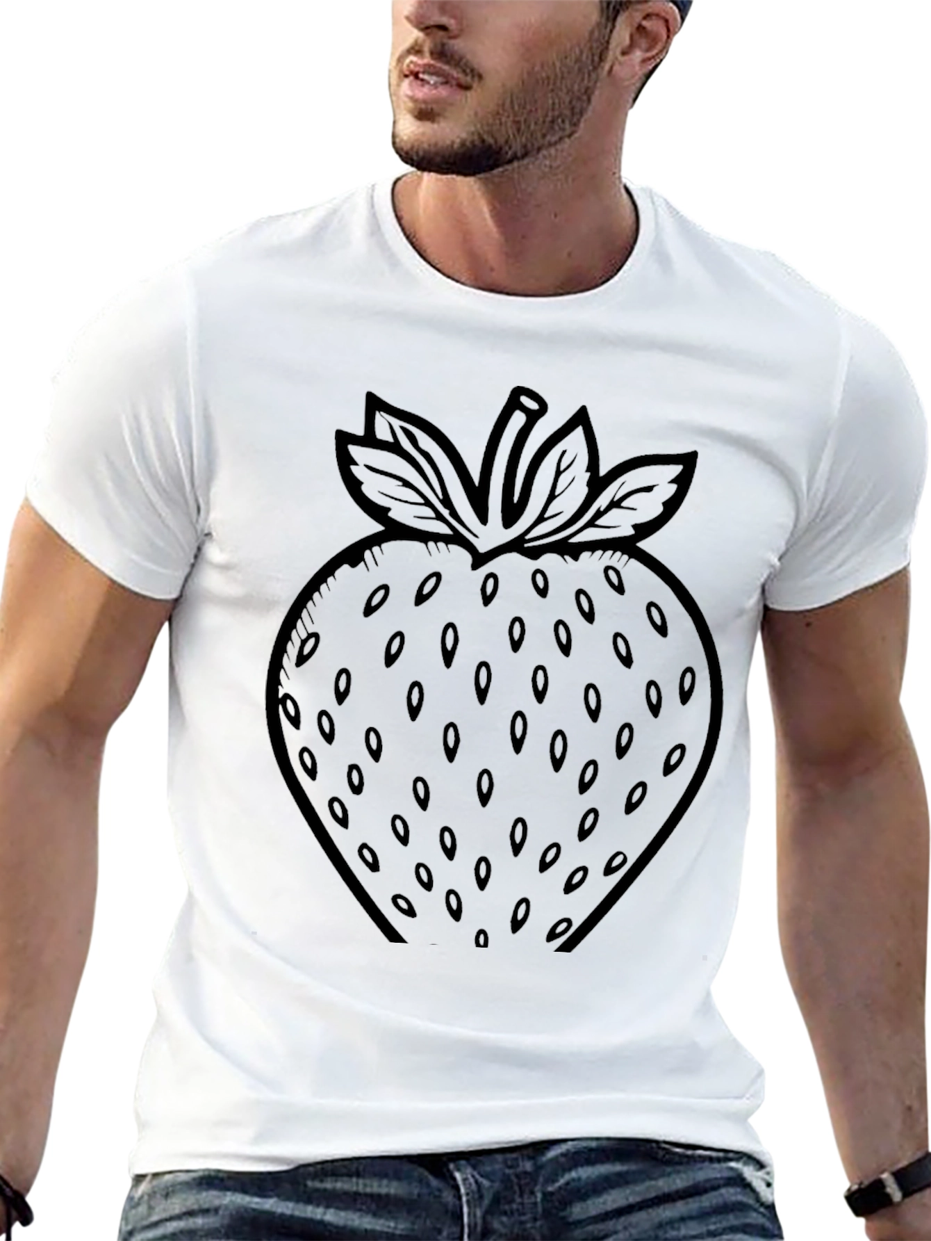 Strawberry Graphic Black T-Shirt