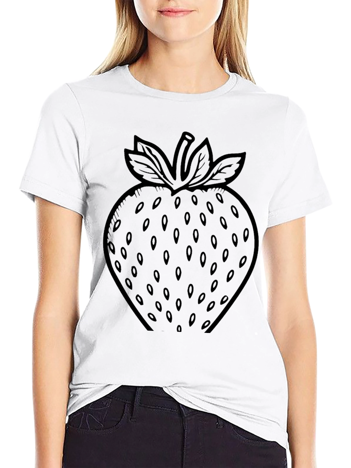 Strawberry Graphic Black T-Shirt