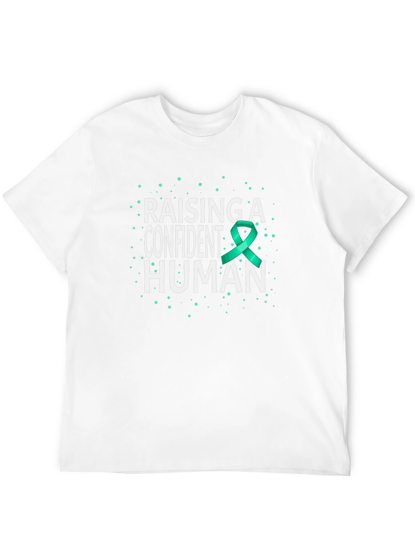Raising a Confident Human Awareness Ribbon Graphic Tee