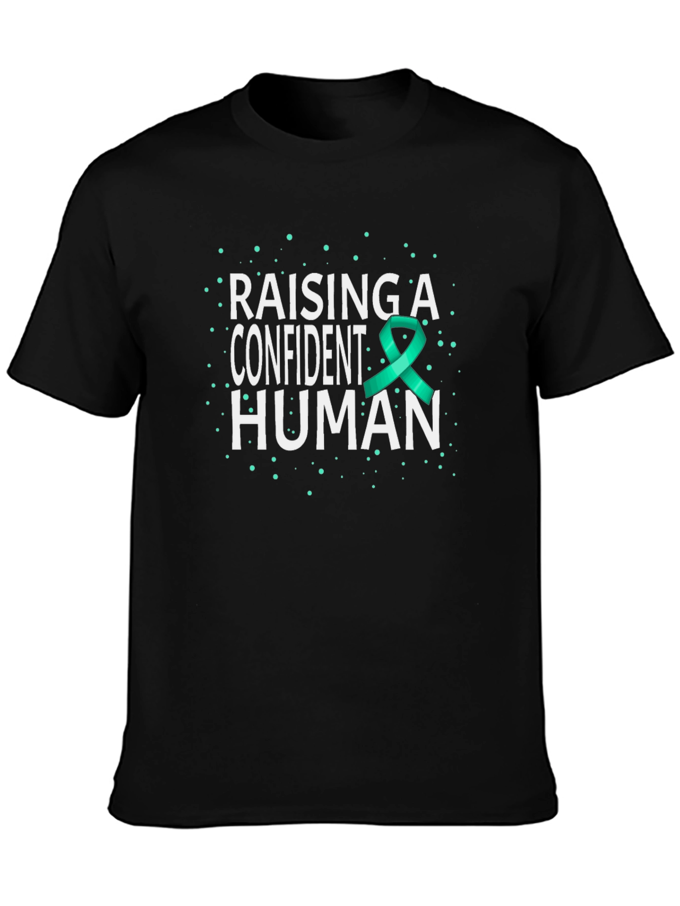 Raising a Confident Human Awareness Ribbon Graphic Tee