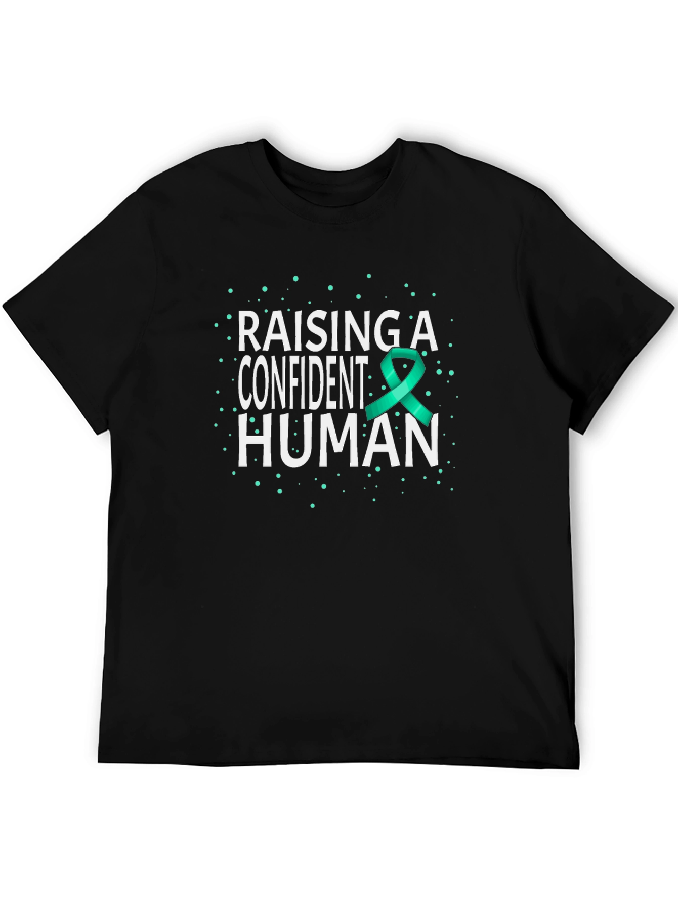 Raising a Confident Human Awareness Ribbon Graphic Tee