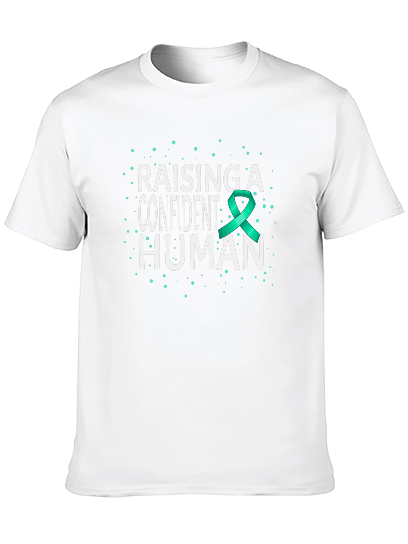 Raising a Confident Human Awareness Ribbon Graphic Tee